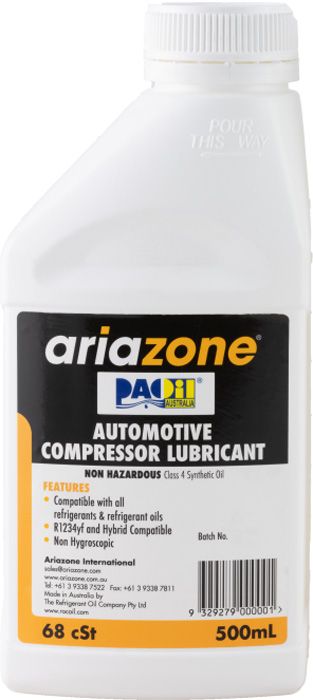 COMP OIL WITH UV DYE 500ML SUITS  R134a R1234yf & HYBRID