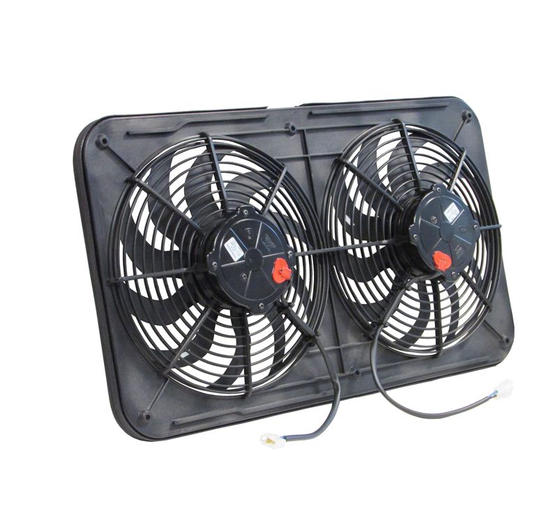 FAN 12" 12V 225W MARADYNE SMART START TECHNOLOGY SICKLE SKEW BLADE INC SHROUD