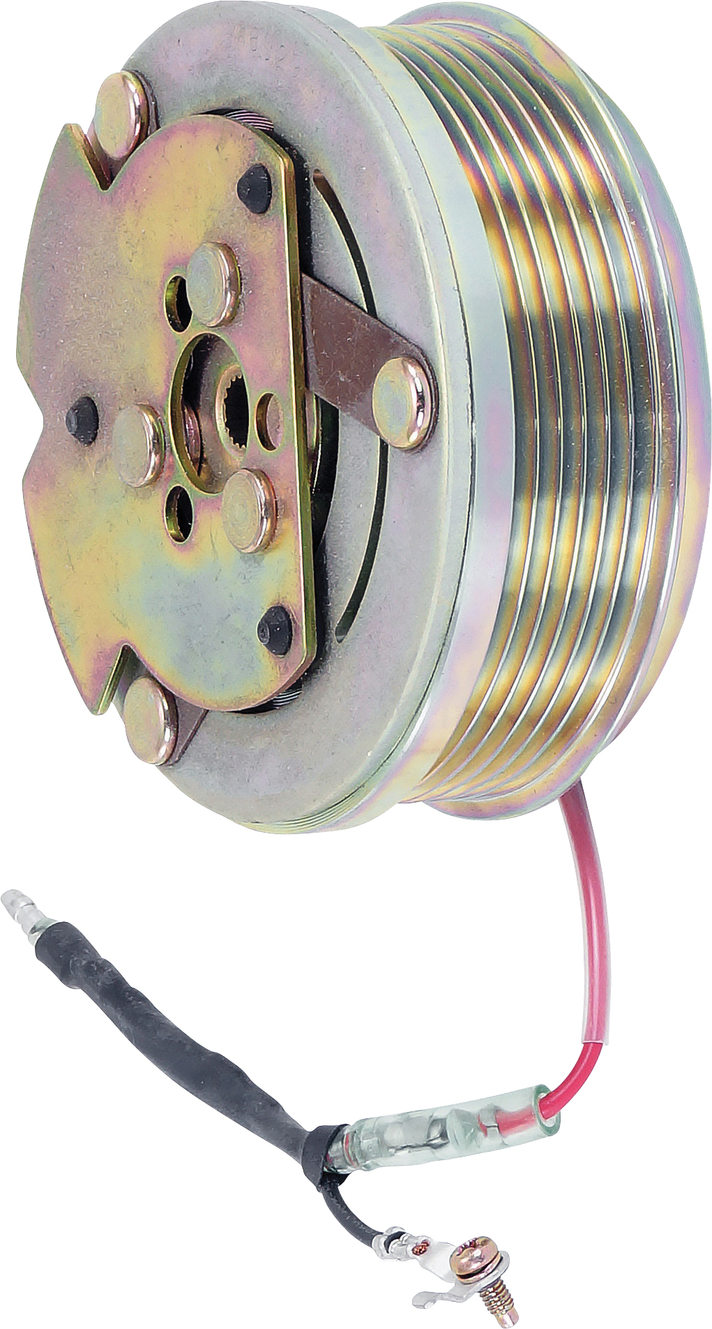 CLUTCH ASSEMBLY, SANDEN, TR105 2221, 12V, 6PV, 103MM, HOLDEN COMMODORE VN-VP V6, NUT TYPE, SUITS CO-