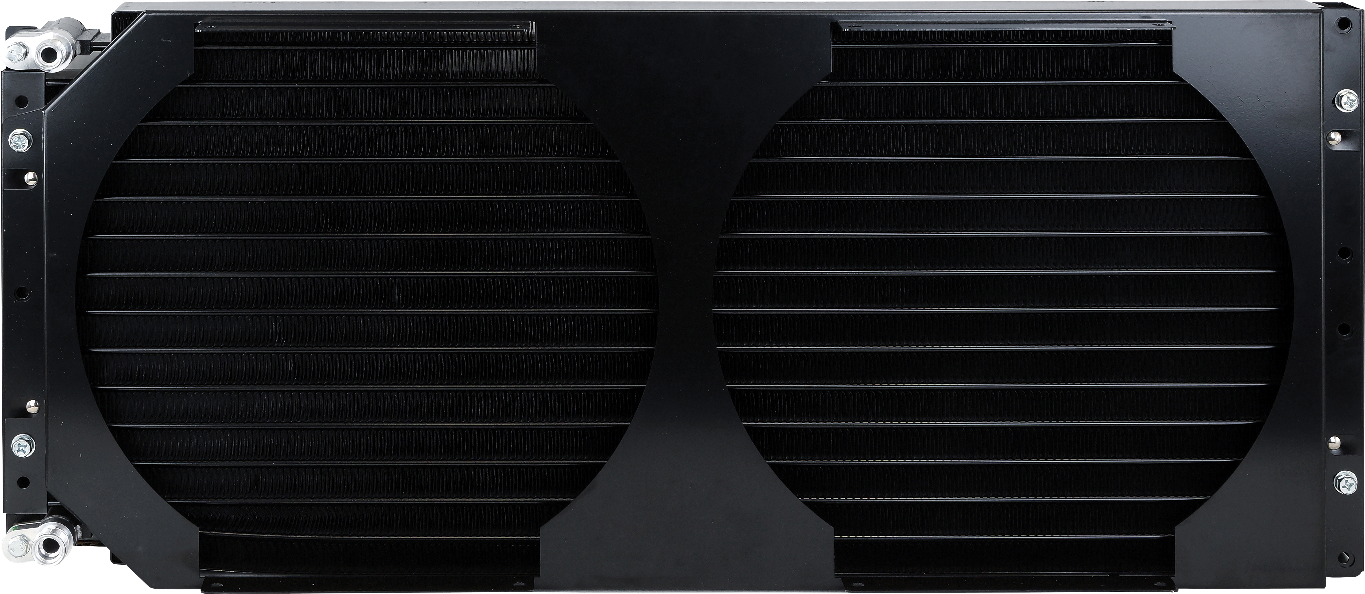 CONDENSER, HEAVY DUTY, WITH FAN SHROUD, O-RING #6-8, 725X 312 X 44 MM, TWIN, EXCL FAN