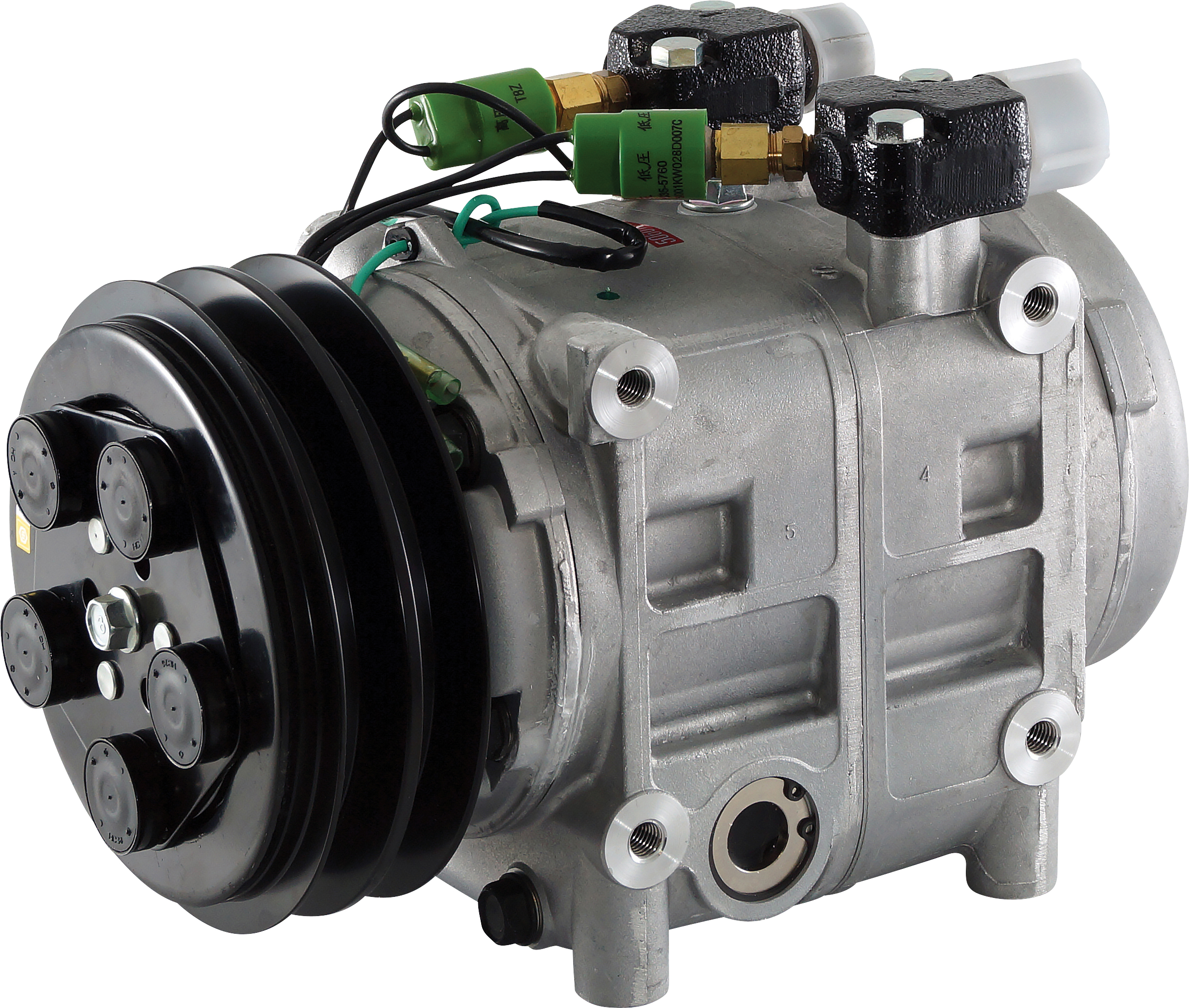 COMPRESSOR, TAMA, TM31, 24V, 2B, WITH MANIFOLDS, #10 & #12 FITTINGS REPL DKS32,