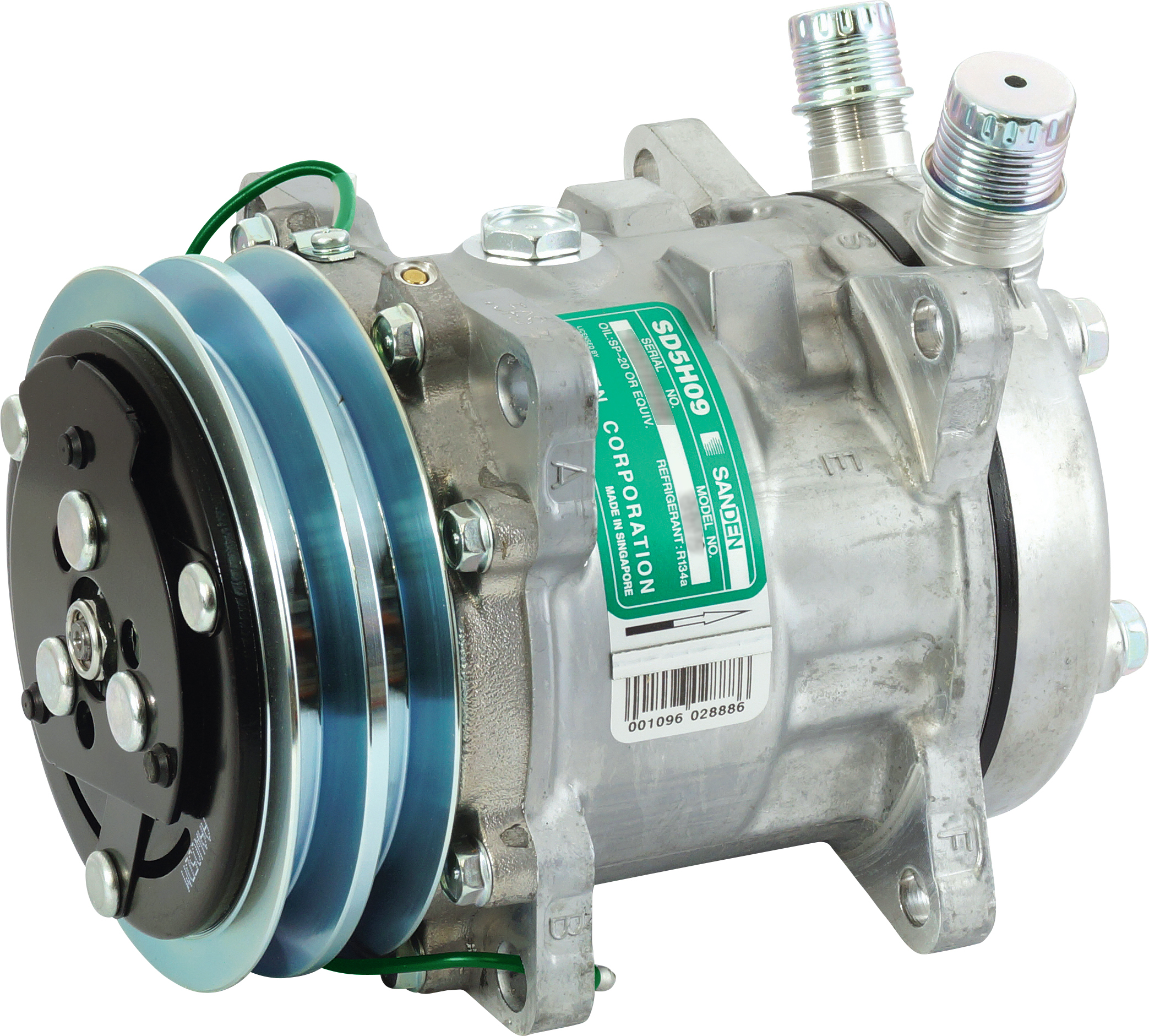 COMPRESSOR, SANDEN, SD5H09 5073, 24V, 2A, 125MM, VERT O-RING, R134A