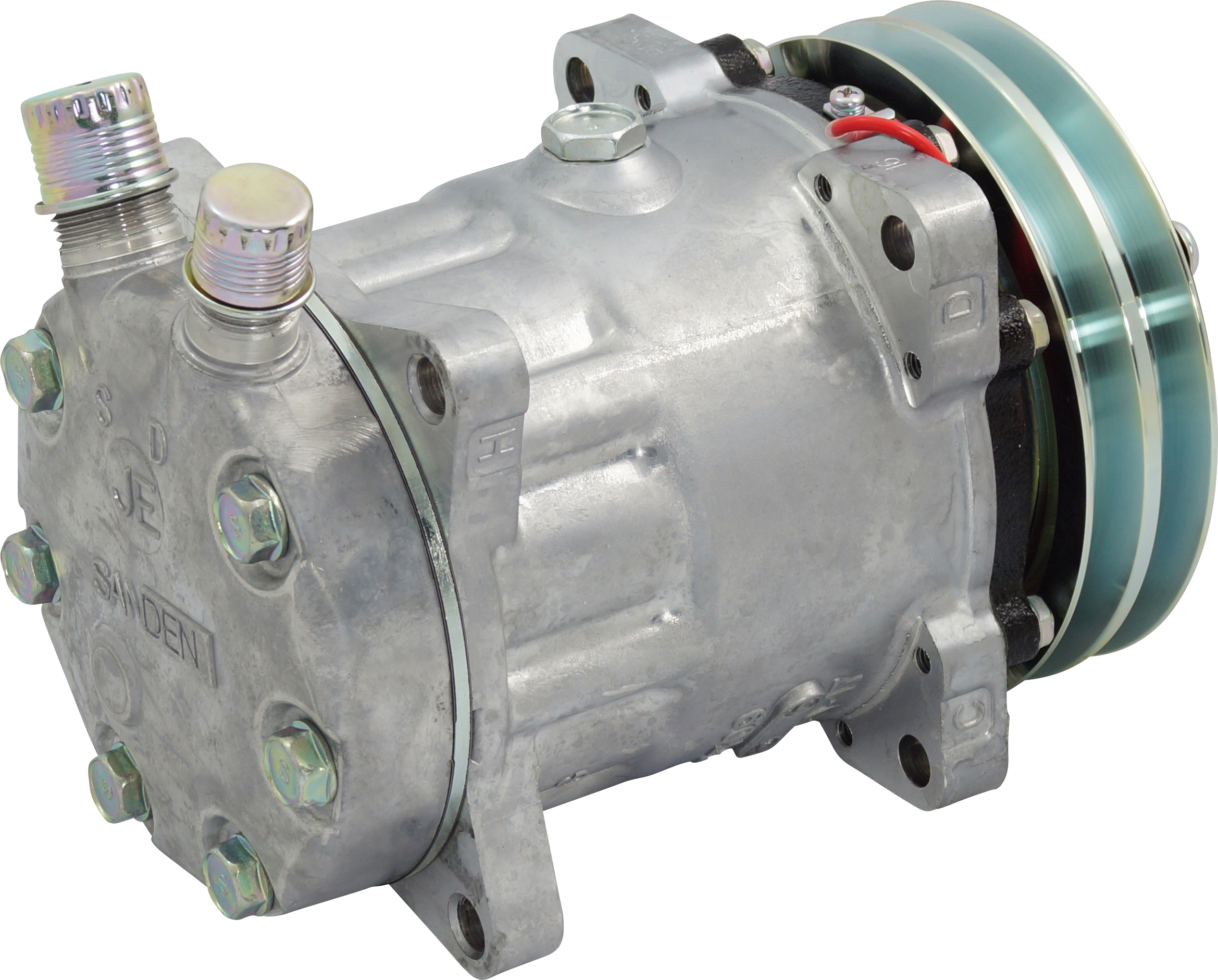 COMPRESSOR, SANDEN, SD7H15, 12V, 2A, 132MM, VERT O-RING, R134A, STEEL SHOE