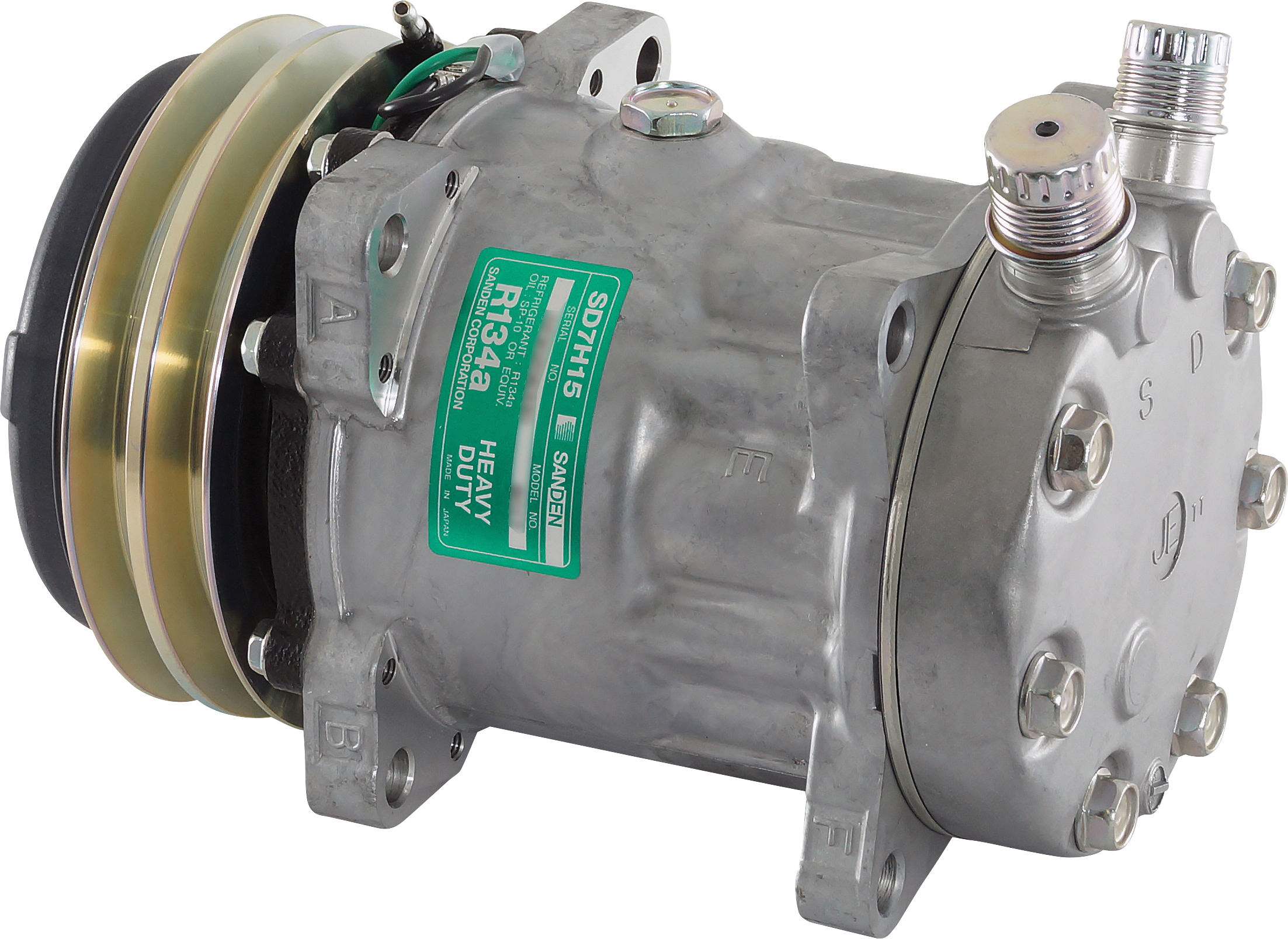 COMPRESSOR, SANDEN, SD7H15 7866, 24V, 2A, 132MM, VERT O-RING, R134A