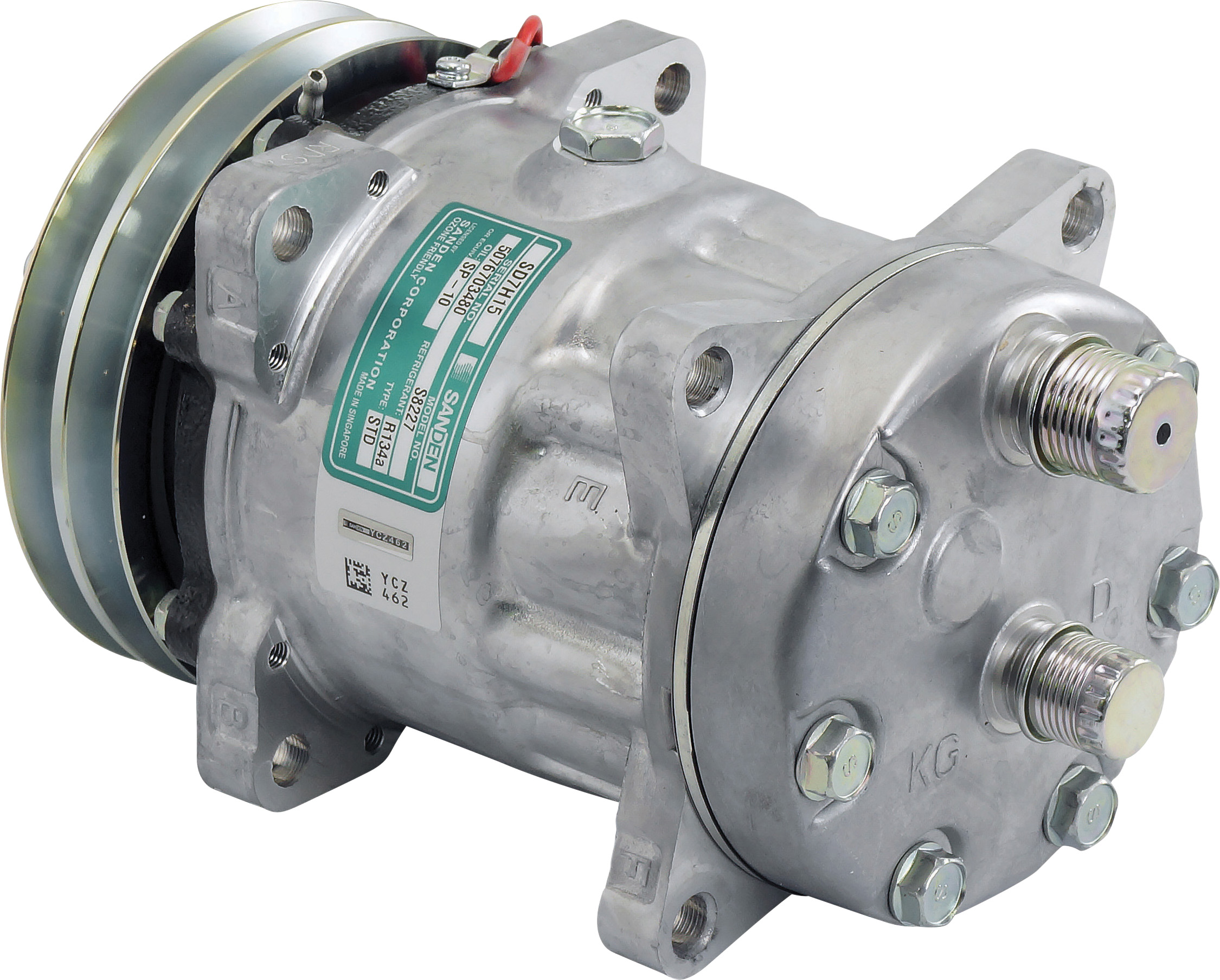 COMPRESSOR, SANDEN, SD7H15, 12V, 2A, 132MM, REAR O-RING, R134A, STEEL SHOE
