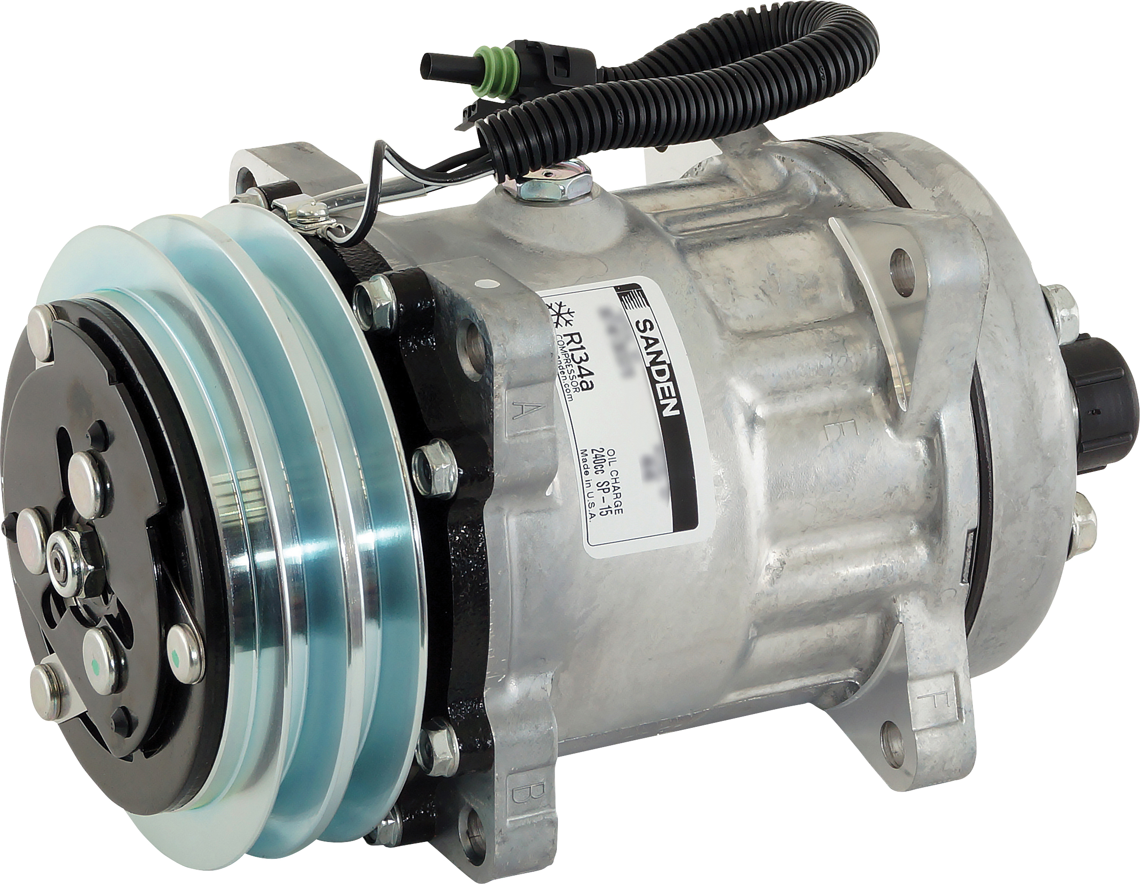 COMPRESSOR, SANDEN, SD7H15 8033, 12V, 2A, 132MM, REAR TUBE-O, R134A