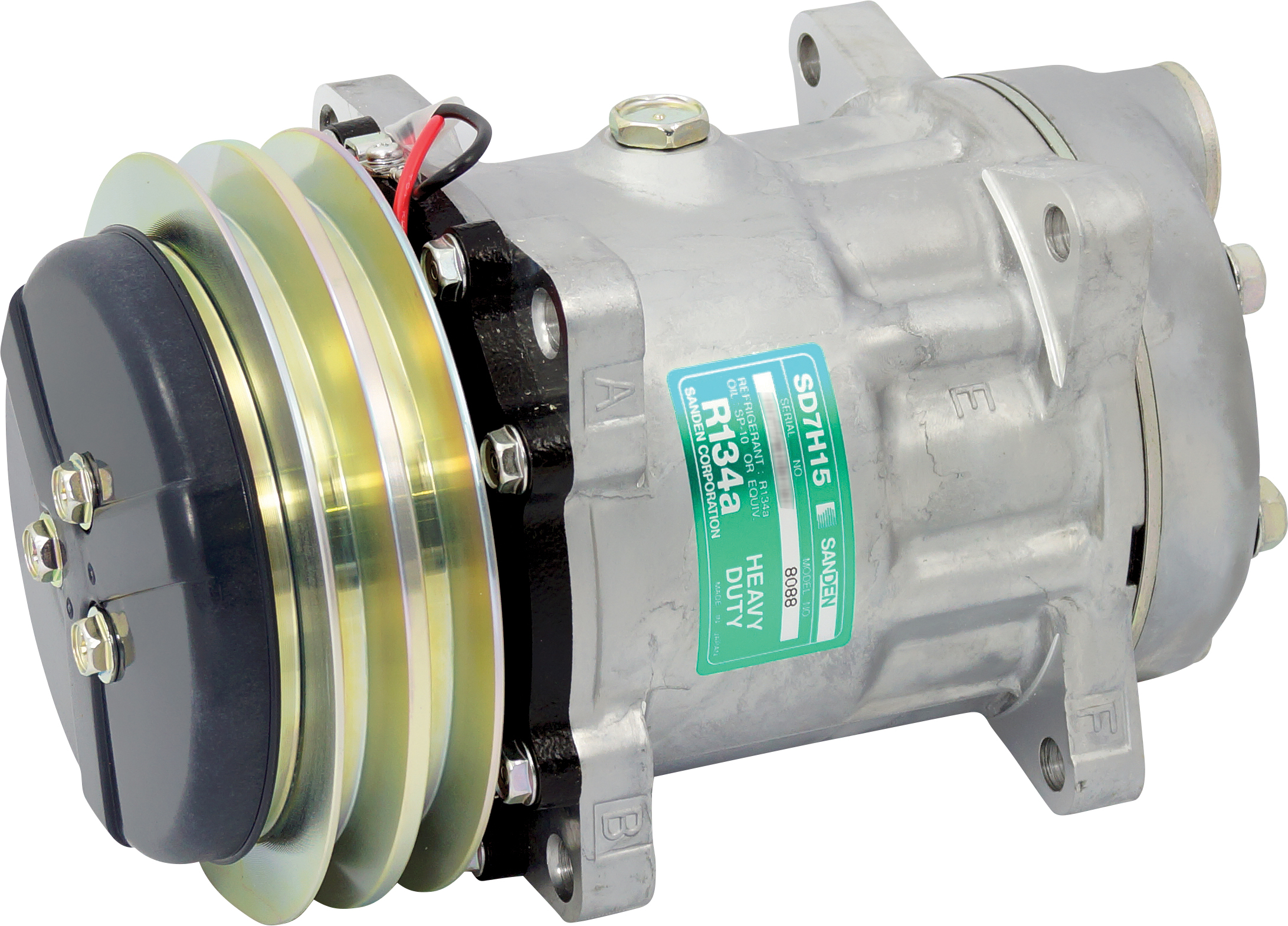 COMPRESSOR, SANDEN, SD7H15 8040, 12V, 2A, 140MM, REAR GM PAD, R134A