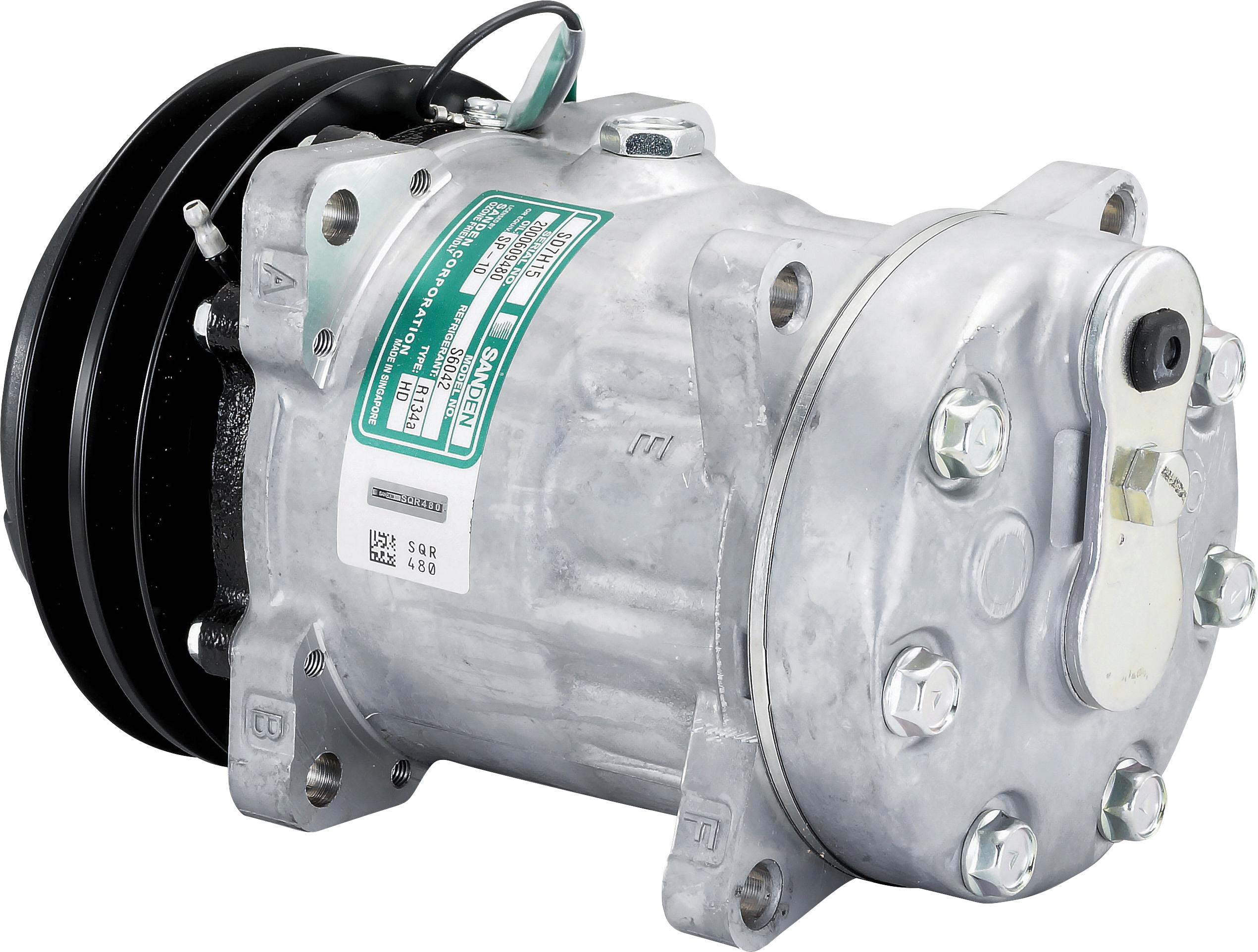 COMPRESSOR, SANDEN, SD7H15 A914, 24V, 2A, 140MM, REAR GM PAD, R134A