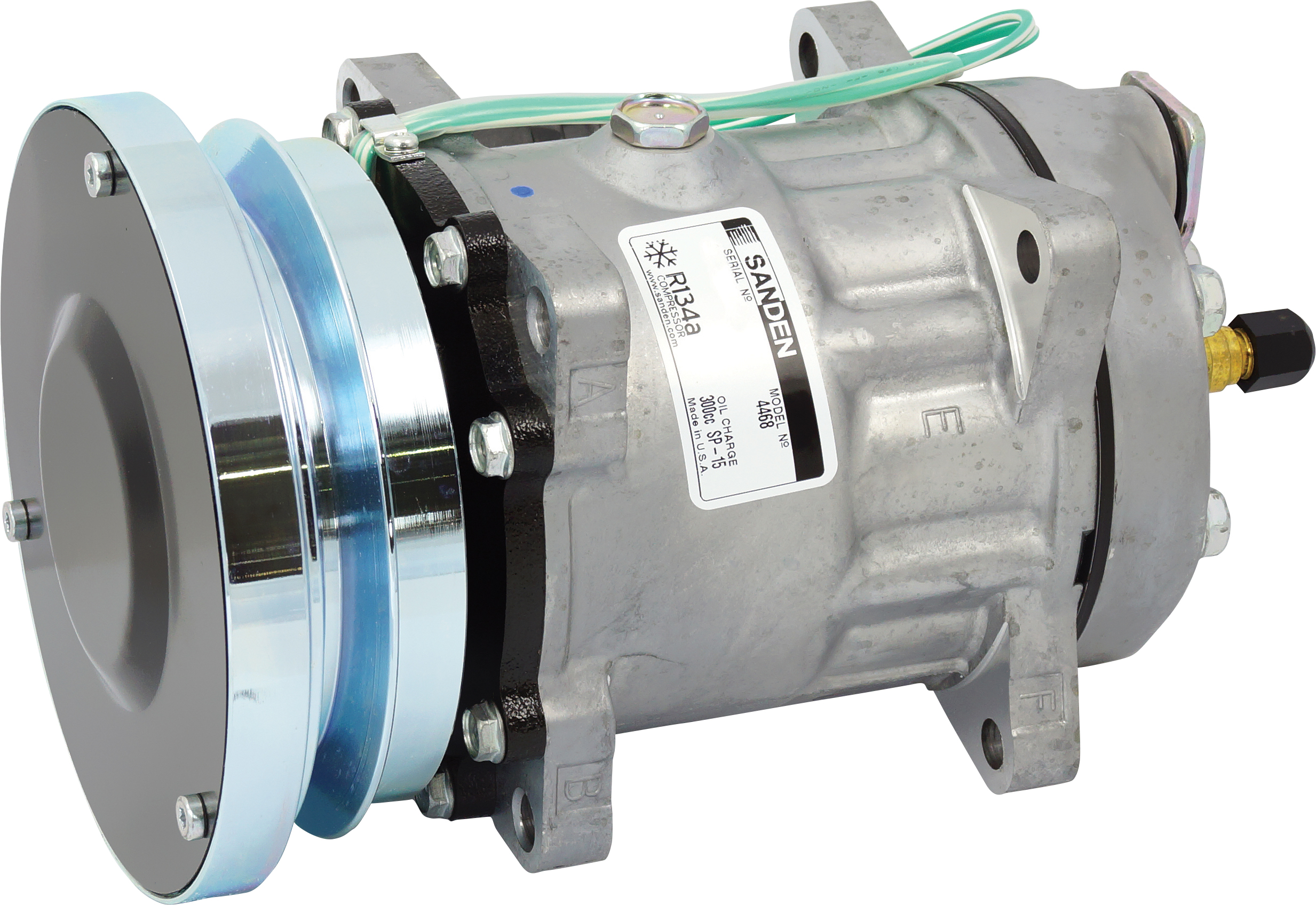 COMPRESSOR, SANDEN, SD7H15 4604, 24V, 1A, 140MM, REAR GM PAD, R134A