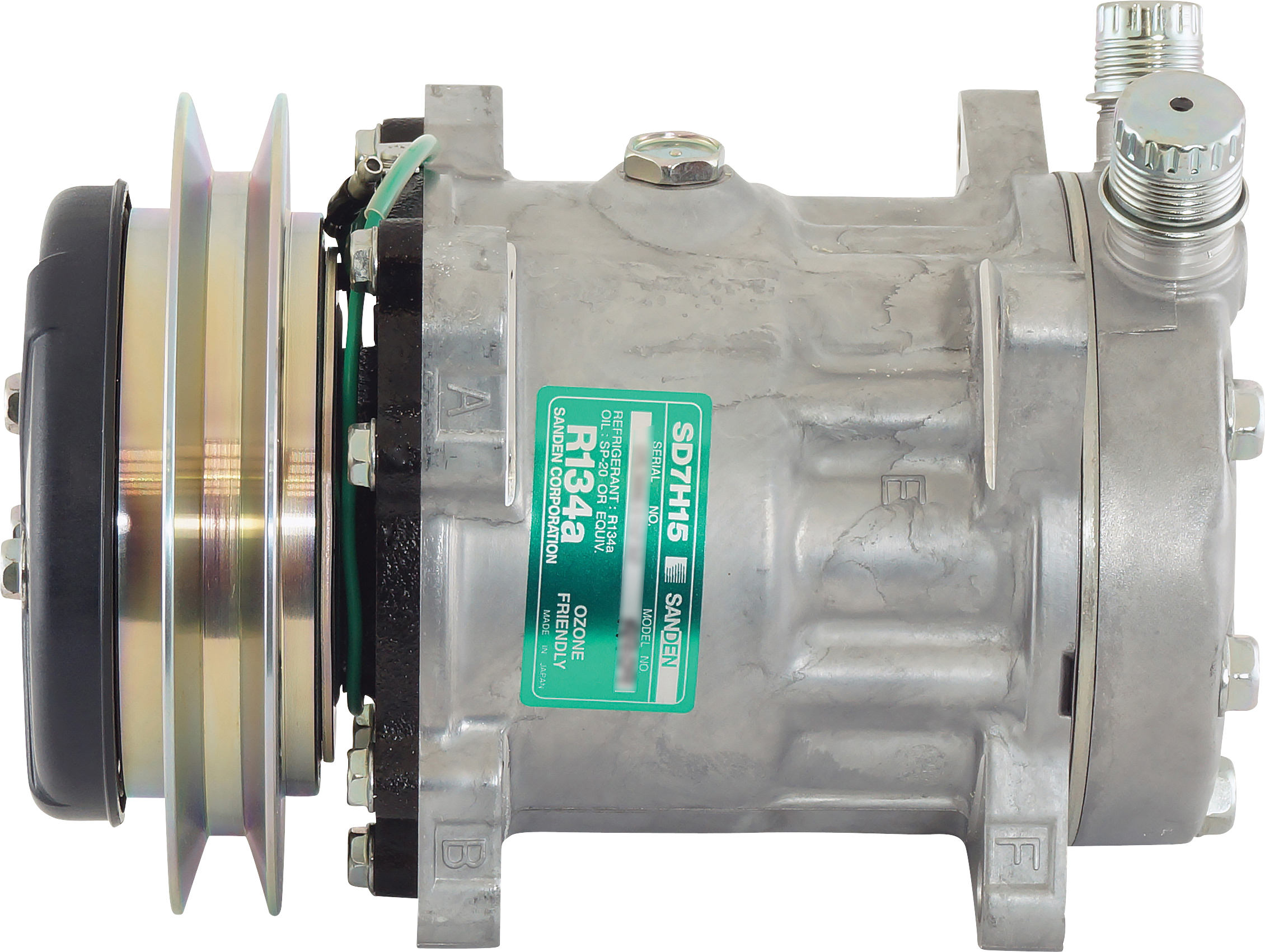 COMPRESSOR, SANDEN, SD7H15 7560, 24V, 1B, 146MM, VERT O-RING, R134A