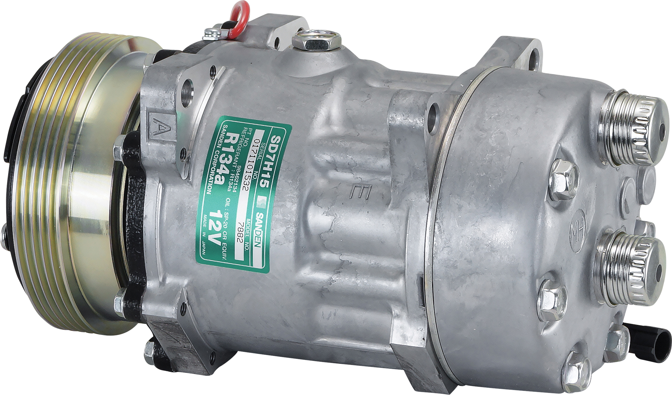 COMPRESSOR, SANDEN, SD7H15 7882, 12V, 5PV, 117MM, REAR TUBE-O, R134A