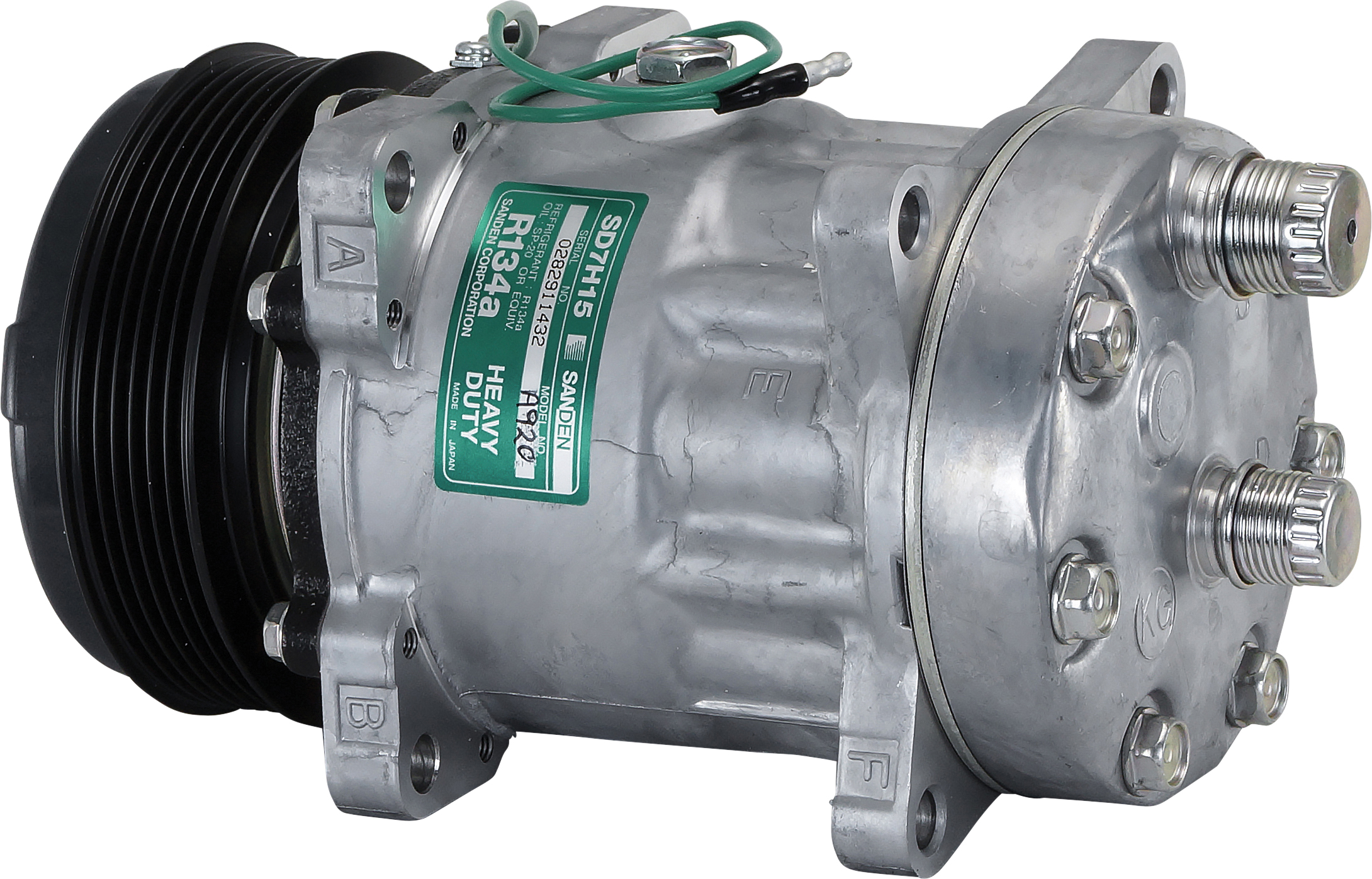 COMPRESSOR, SANDEN, SD7H15 A920, 24V, 6PV, 119MM, REAR O-RING, R134A