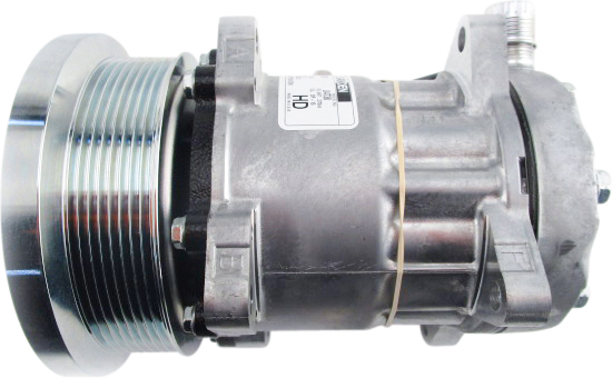 COMPRESSOR, SANDEN, SD7H15, 12V, 8PV, 133MM, VERT O-RING, EAR MOUNT, R134A, STEEL UHD DUST COVER