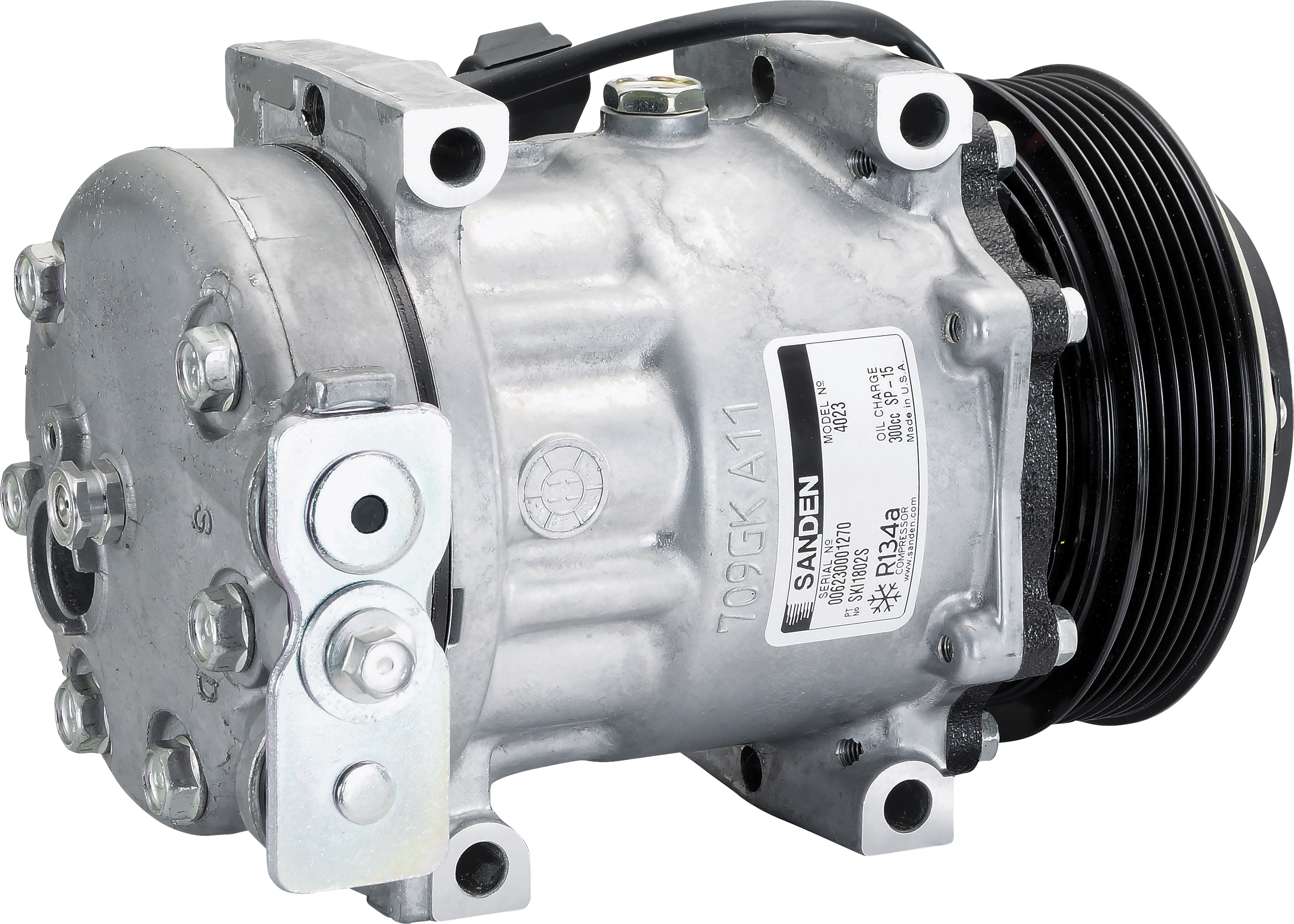 COMPRESSOR, SANDEN, SD7H15SHD 4023, 12V, 6PV, 125MM, PAD, DIRECT MOUNT, R134A