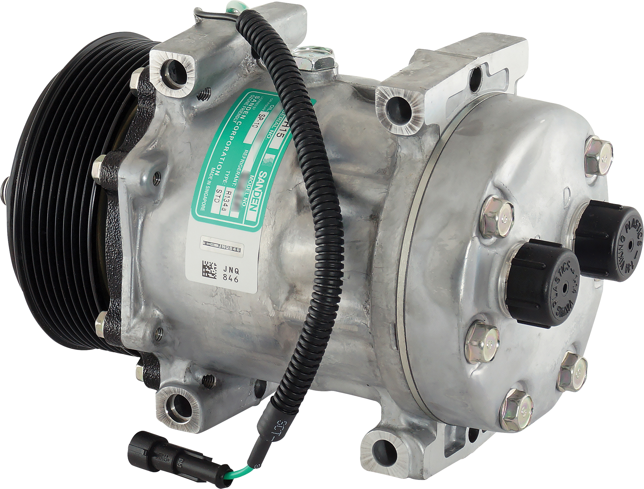 COMPRESSOR, SANDEN, SD7H15 8144, 24V, 8PV, 119MM, REAR TUBE-O, DIRECT MOUNT, R134A