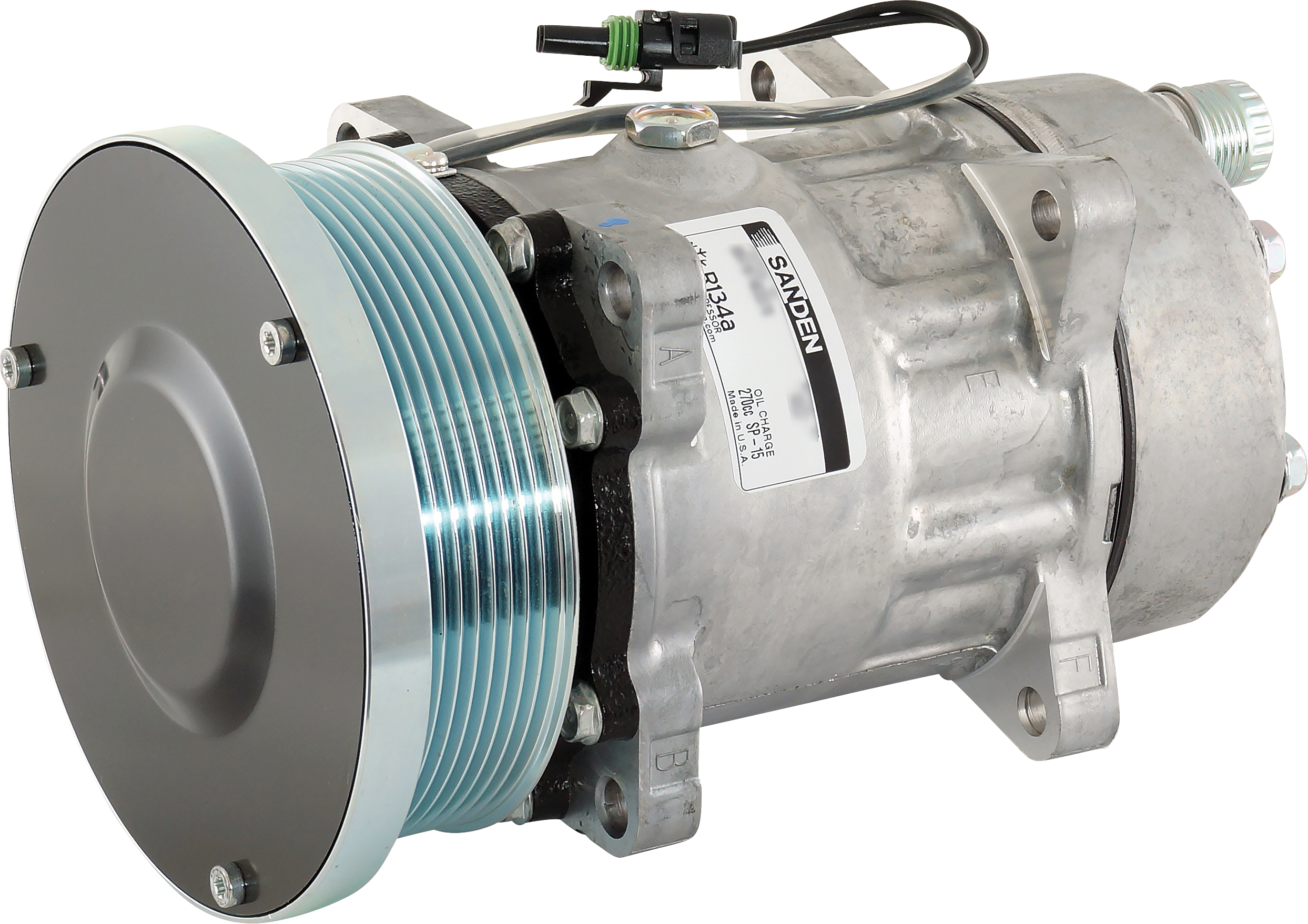 COMPRESSOR, SANDEN, SD7H15 U4637, 12V, 8PV, 125MM, REAR O-RING, R134A