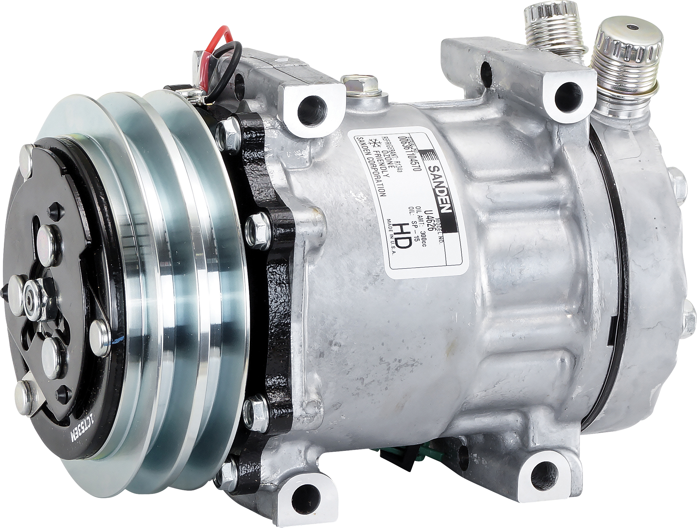 COMPRESSOR, SANDEN, SD7H15 4626, 12V, 2A, 132MM, VERT O-RING, JD HEAD, DIRECT MOUNT, R134A