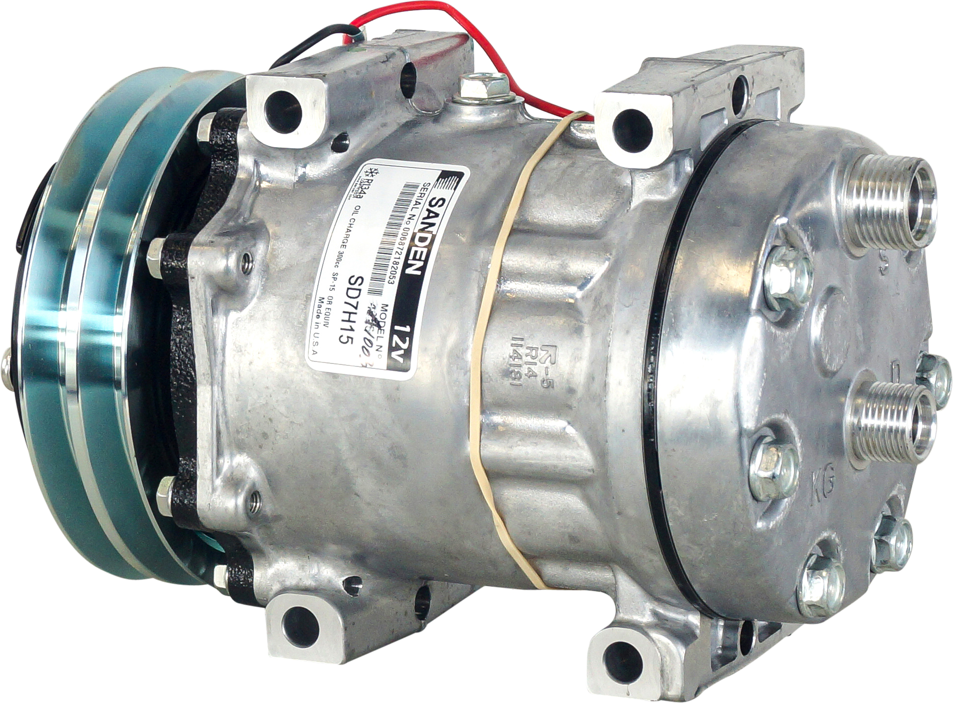 COMPRESSOR, SANDEN, SD7H15, 12V, 2A, 132MM, HORIZONTAL O-RING, DIRECT MOUNT, R134A, KG HEAD