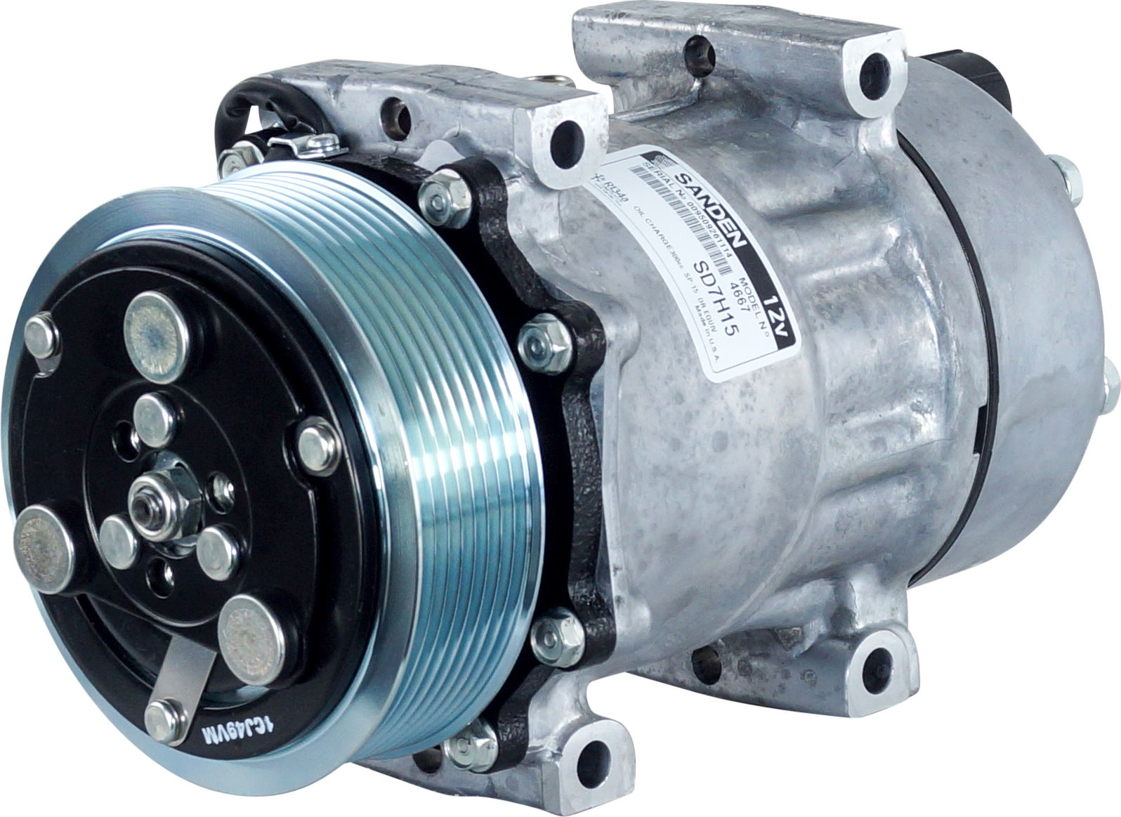 COMPRESSOR, SANDEN, SD7H15 , 119MM, 8PV, 12V, KC HEAD, DIRECT MOUNT