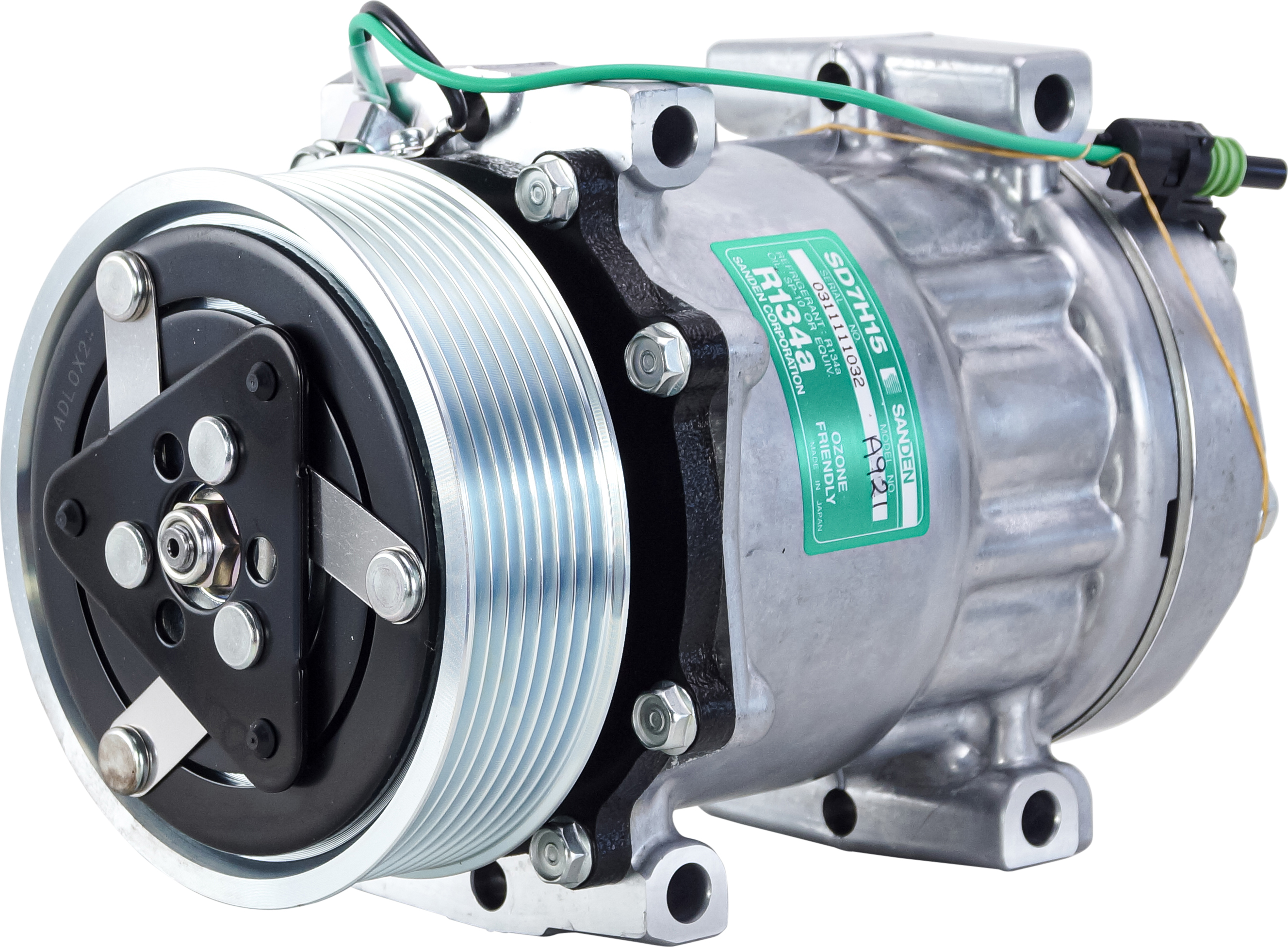 COMPRESSOR, SANDEN, SD7H15 A921, 24V, 8PV, 119MM, REAR O-RING, DIRECT MOUNT, R134A, LIEBHERR CRANES,