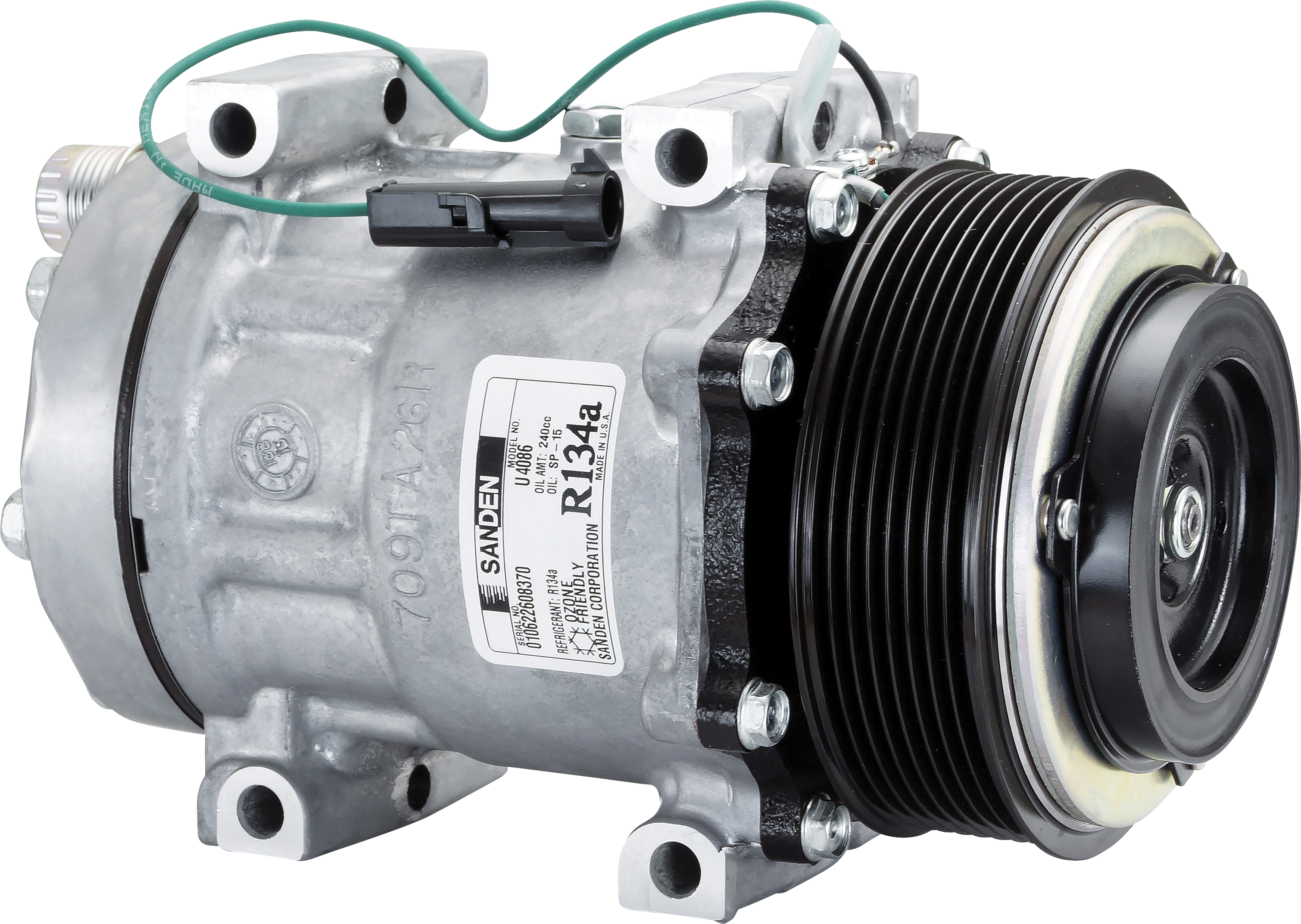 COMPRESSOR, SANDEN, SD7H15, 12V, 8PV, 119MM, REAR O-RING, DIRECT MOUNT, R134A