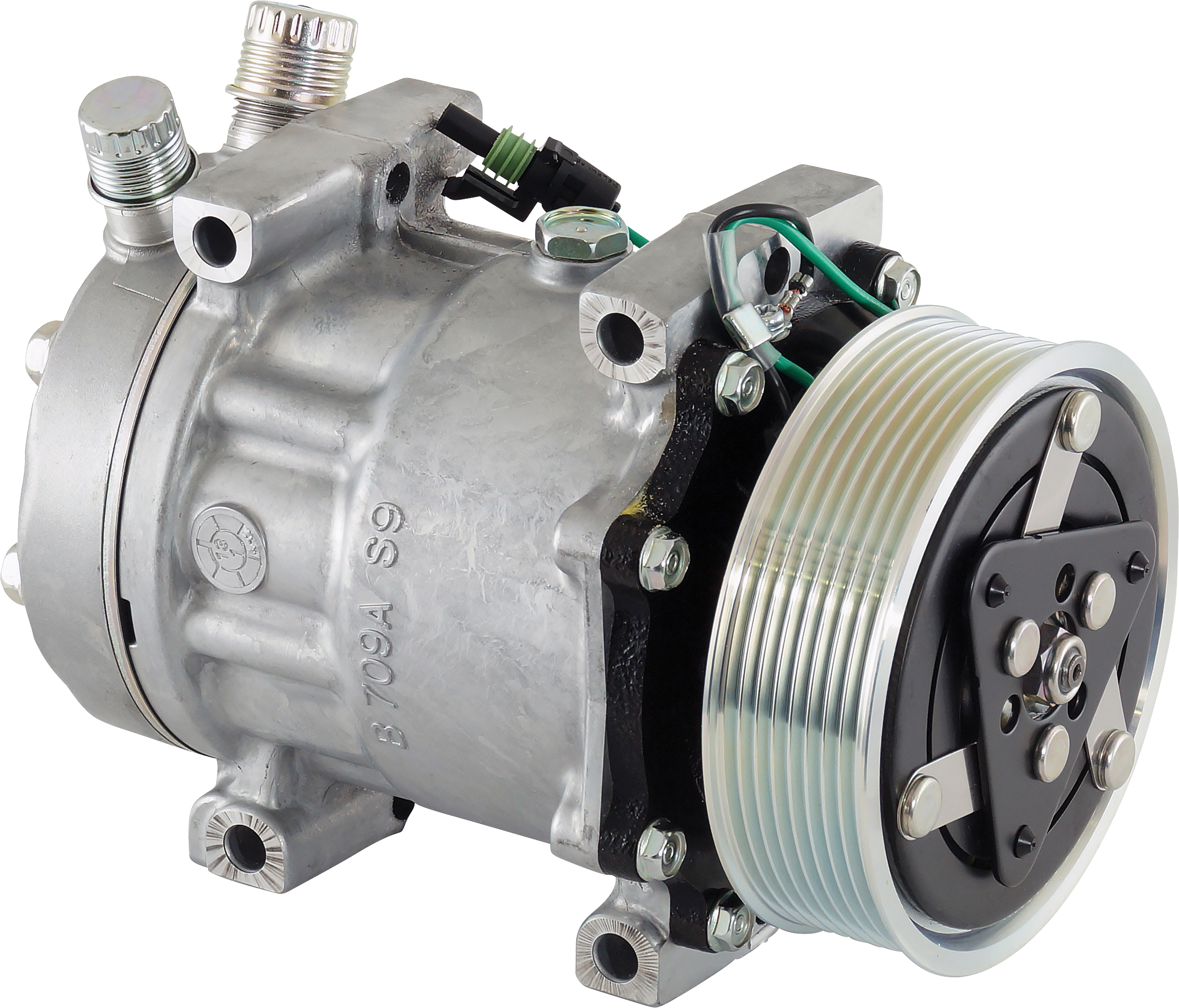 COMPRESSOR, SANDEN, SD7H15 8161, 24V, 8PV, 119MM, VERT O-RING, DIRECT MOUNT, R134A