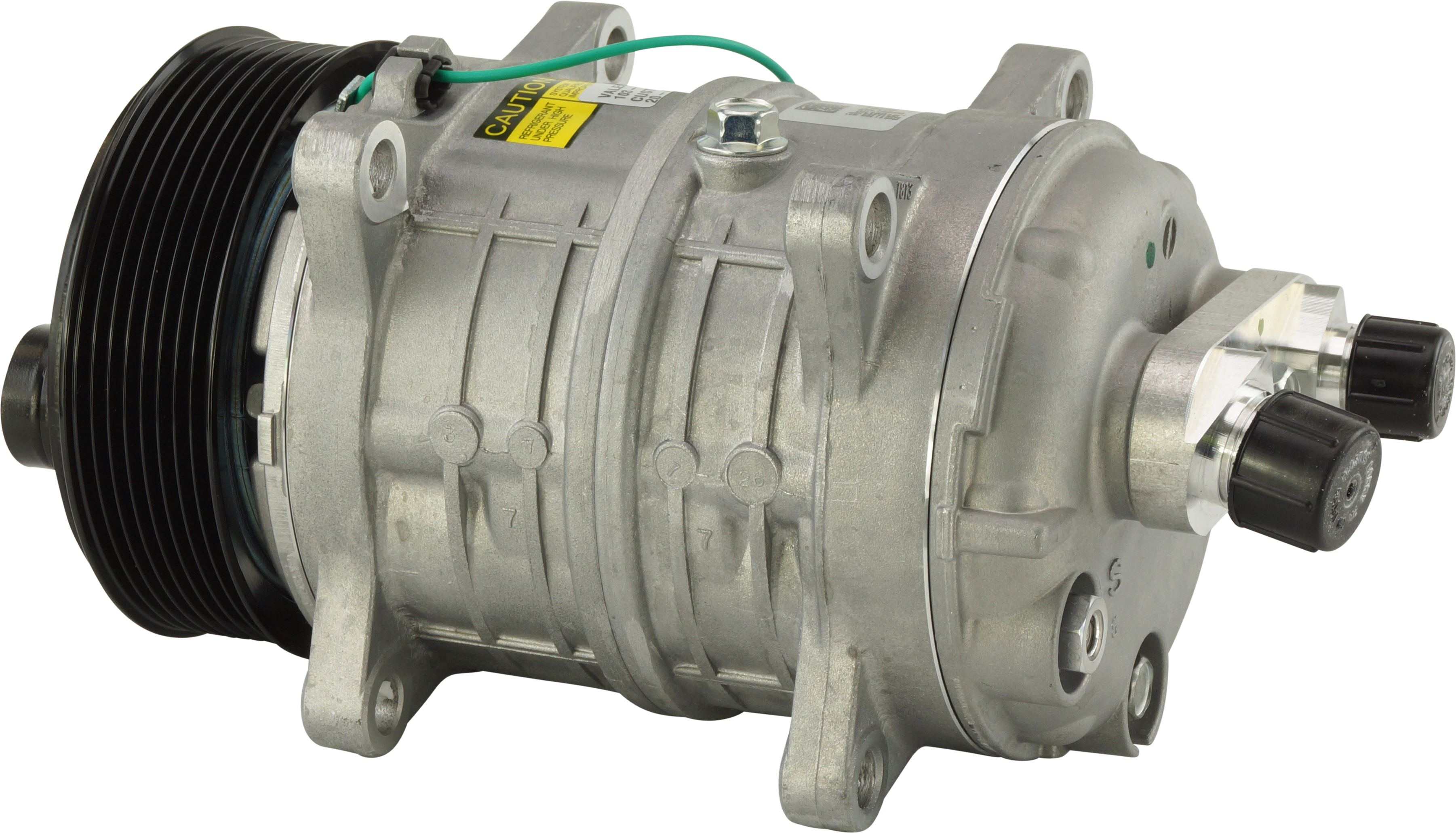 COMPRESSOR, TAMA, TM16HD, 24V, 8PV, 120MM, REAR GM PAD, EAR MOUNT, R134A