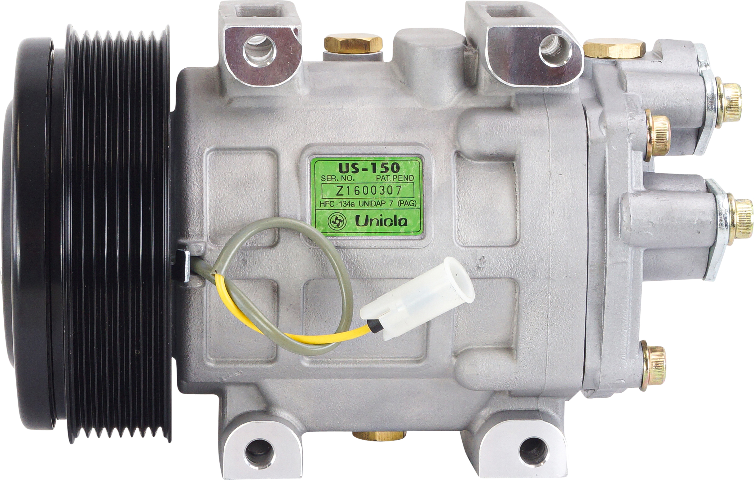 COMPRESSOR, UNICLA, US150-7365, 24V, 8PV, 132MM, REAR PAD, R134A, DIRECT MOUNT, DUST COVER, VOLVO TR