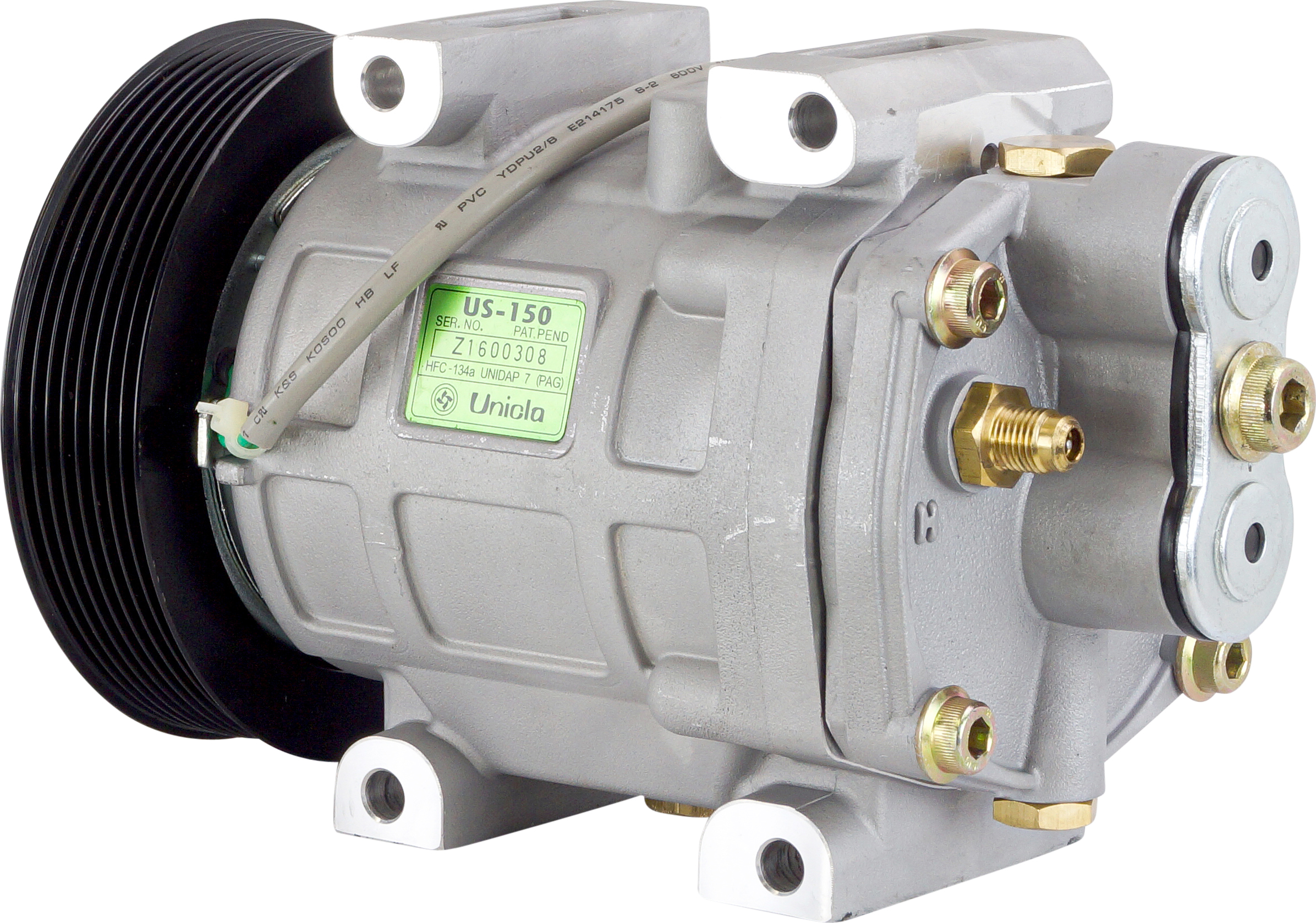COMPRESSOR, UNICLA, US150-7375, 24V, 8PV, 133MM, DIRECT MOUNT, REAR GM PAD, SUITS CATERPILLAR