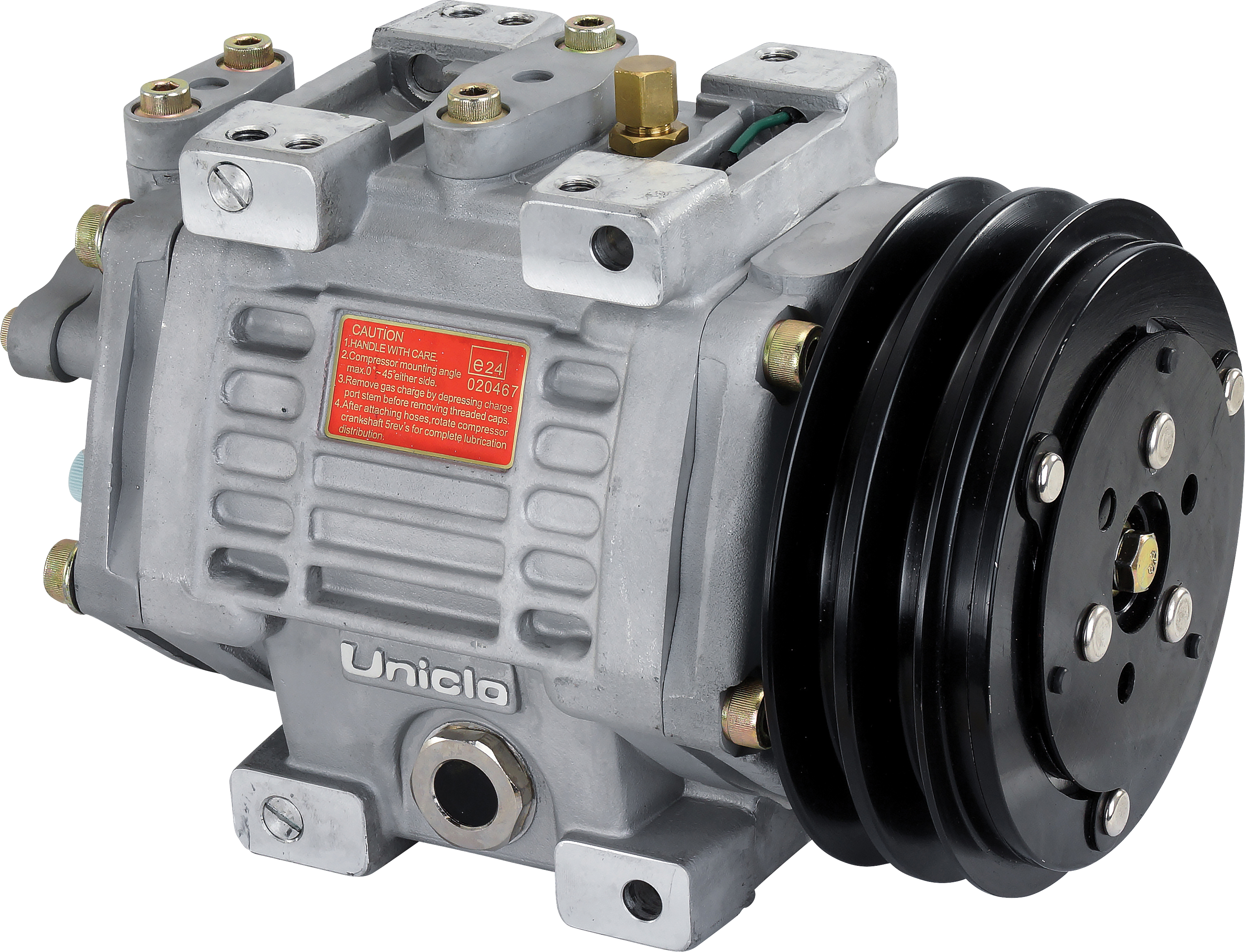 COMPRESSOR, UNICLA, UX330 8735E, 24V, 2B, 168MM, PAD, R134A