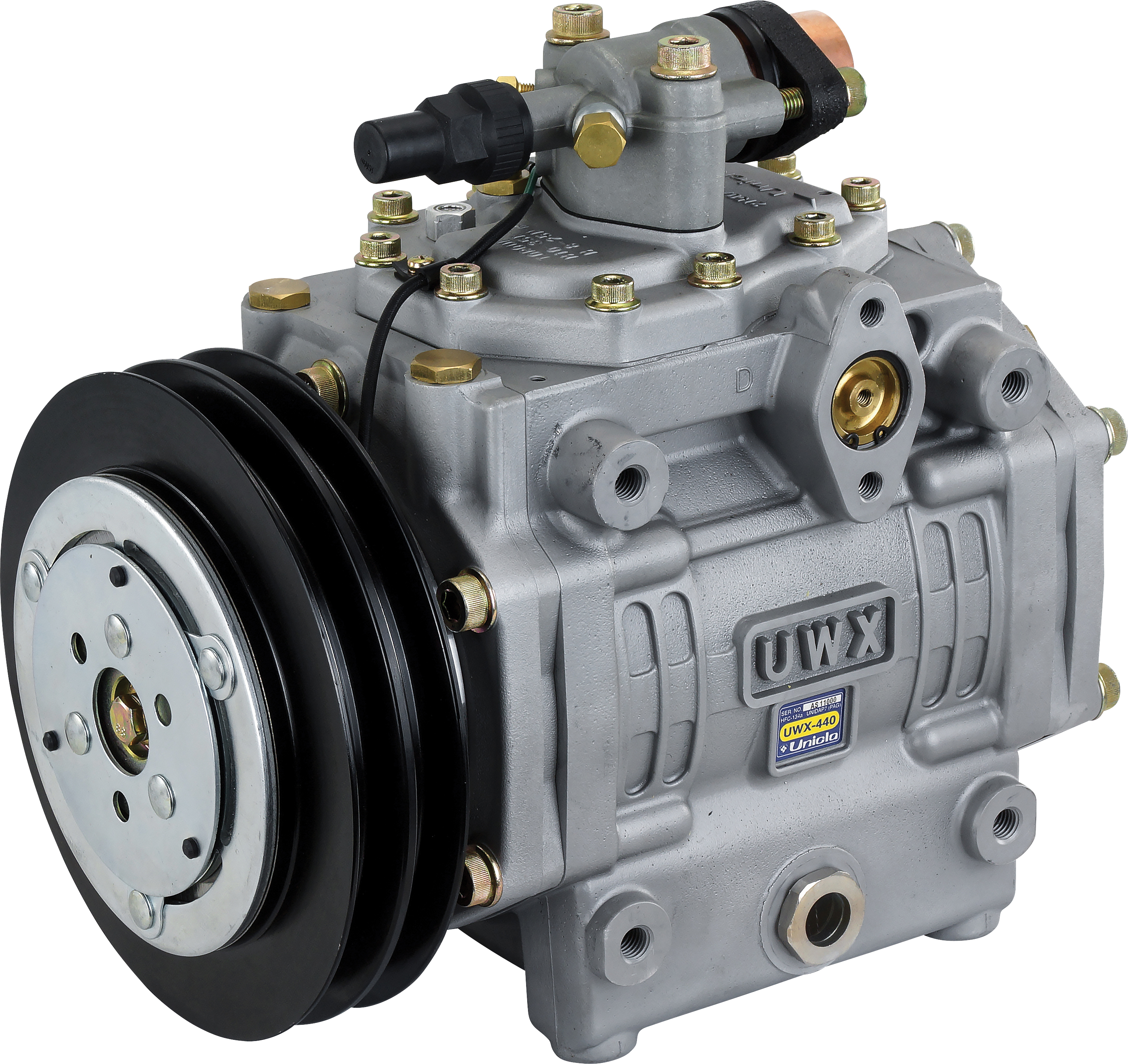 COMPRESSOR, UNICLA, UWX440 9256, 24V, 2B, 210MM, R134A, WITH SHUT OFF