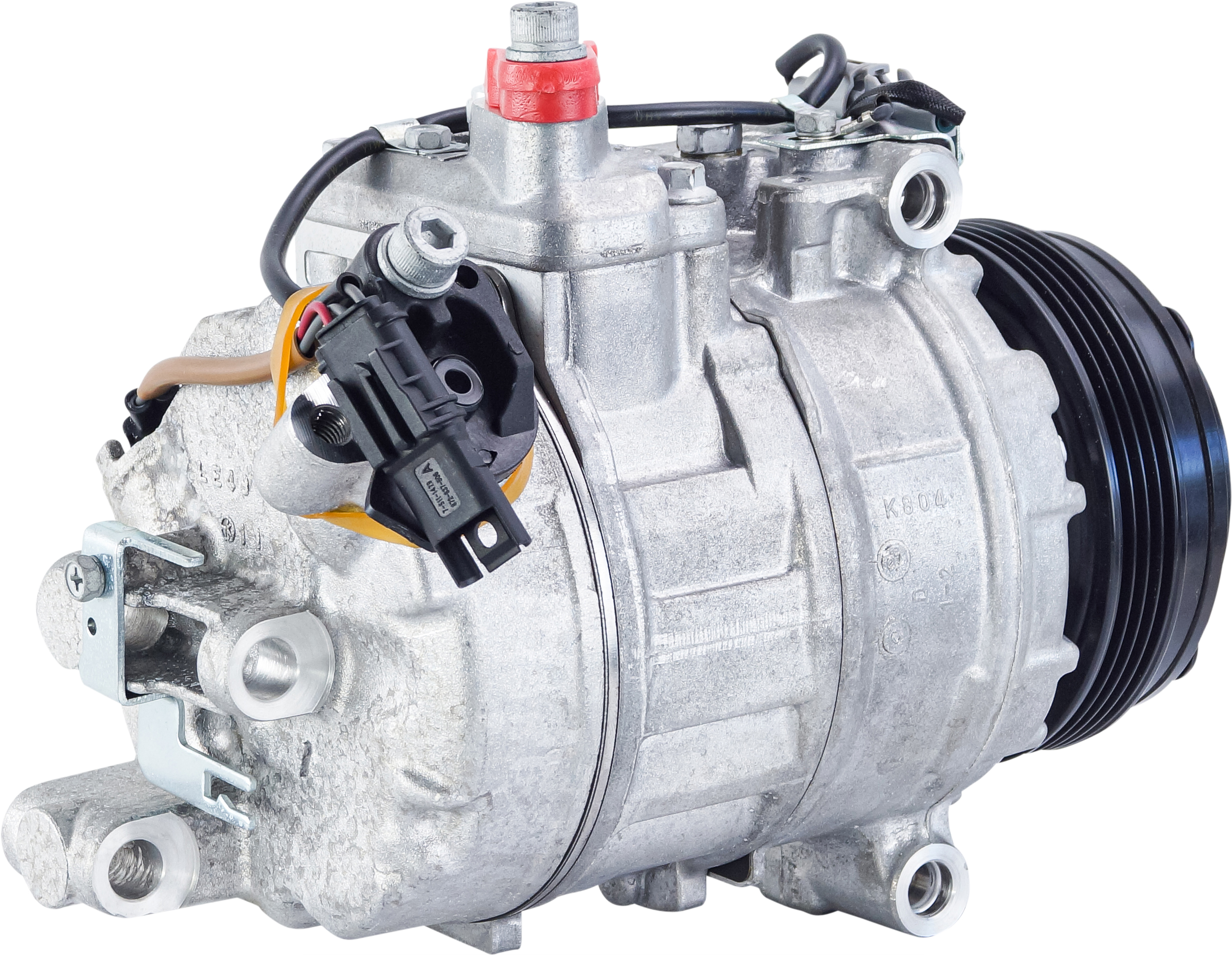 COMPRESSOR, BMW E70 X5M, E71 X6M V8 4.4TT 2007-, DENSO, 7SBU17C, 4PV, WITH CLUTCH COIL