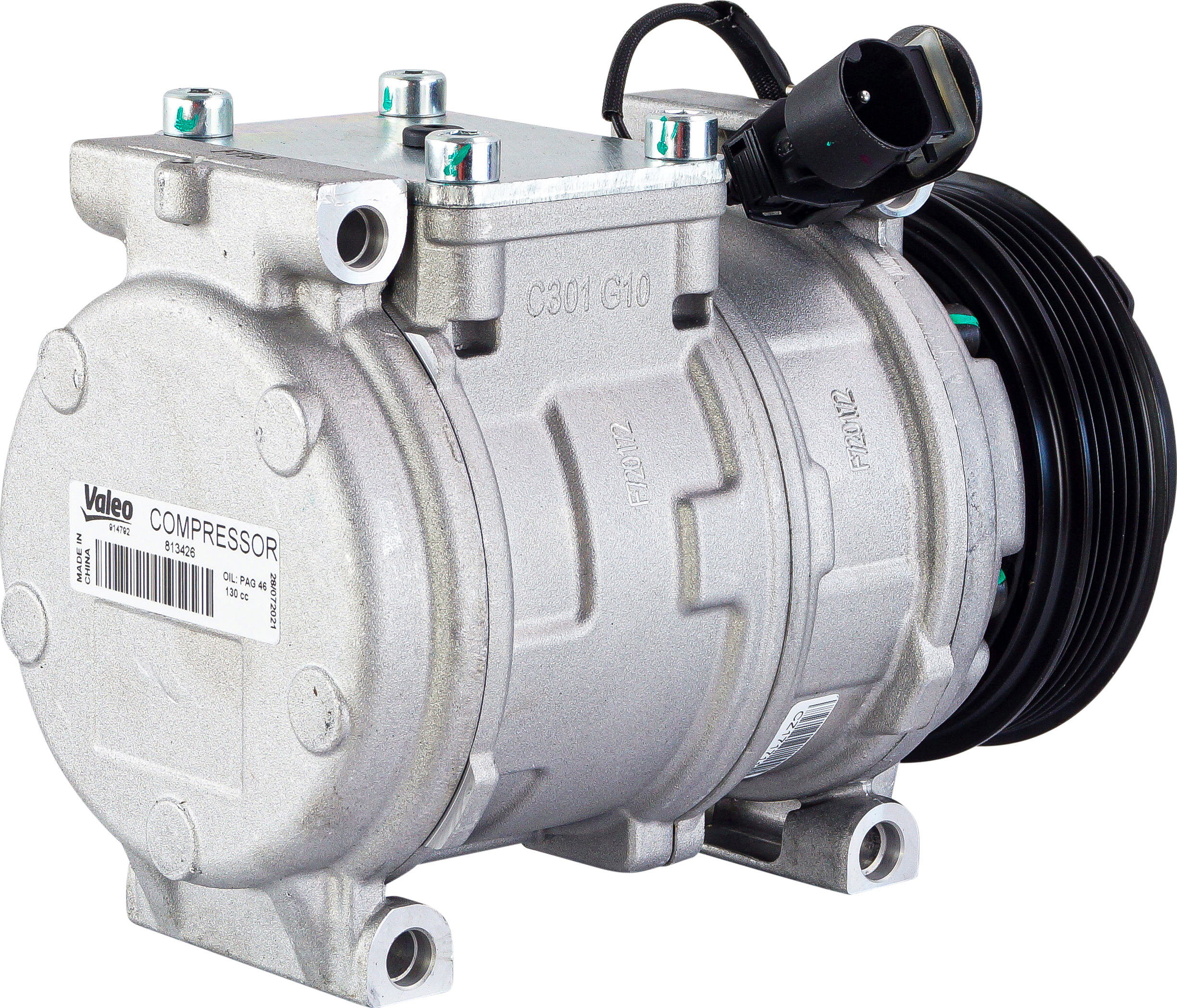 COMPRESSOR, BMW 5-SERIES E34 M20 525I 1988-92, VALEO, REPL DENSO, 10PA17C, 5PV