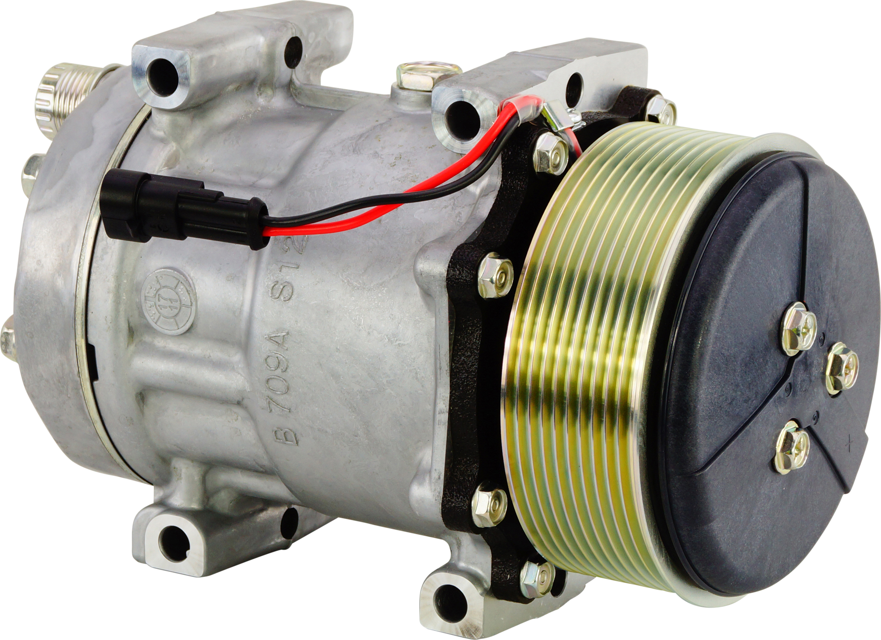 COMPRESSOR, CASE, IH PUMA 210 TRACTOR, SANDEN, SD7H15, 12V, 10PV, 123MM, KH HEAD, DIRECT MOUNT, R134