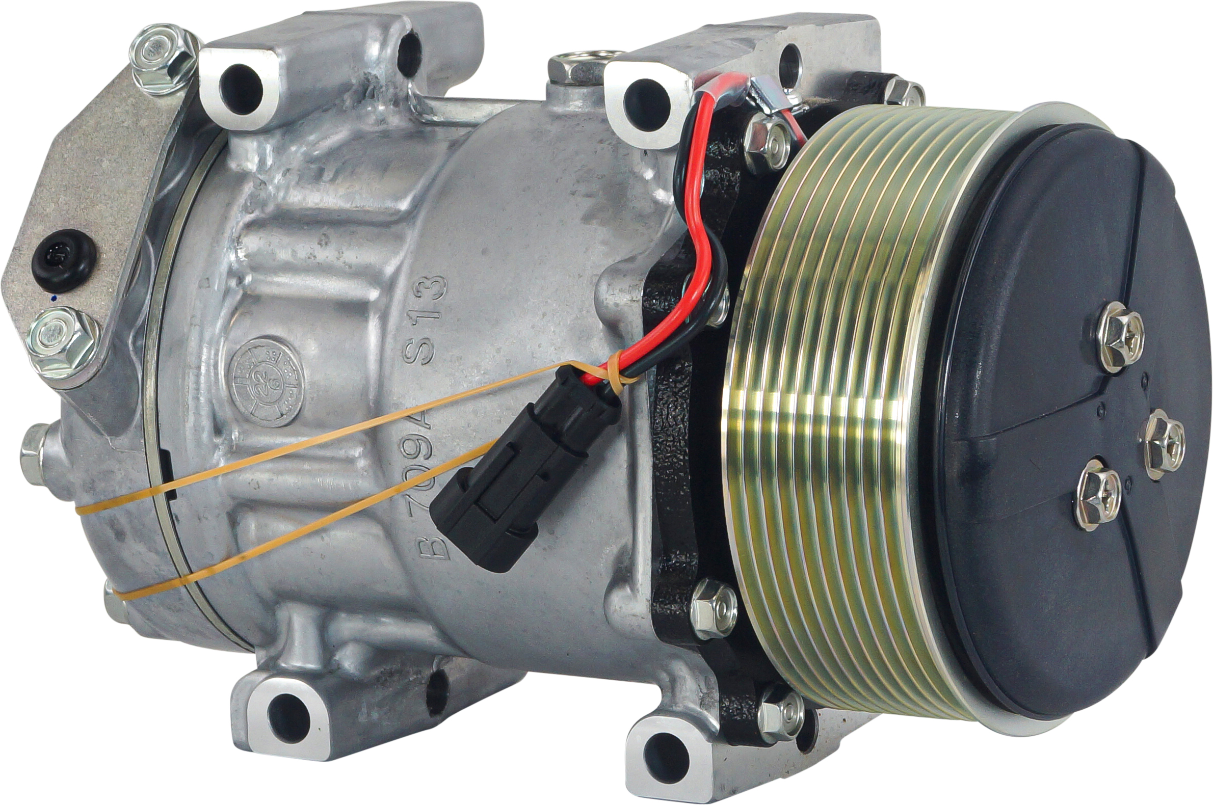 COMPRESSOR, CASE, NEW HOLLAND, SANDEN, SD7H15, 12V, 10PV, 119MM, WR HEAD, DIRECT MOUNT, R134A