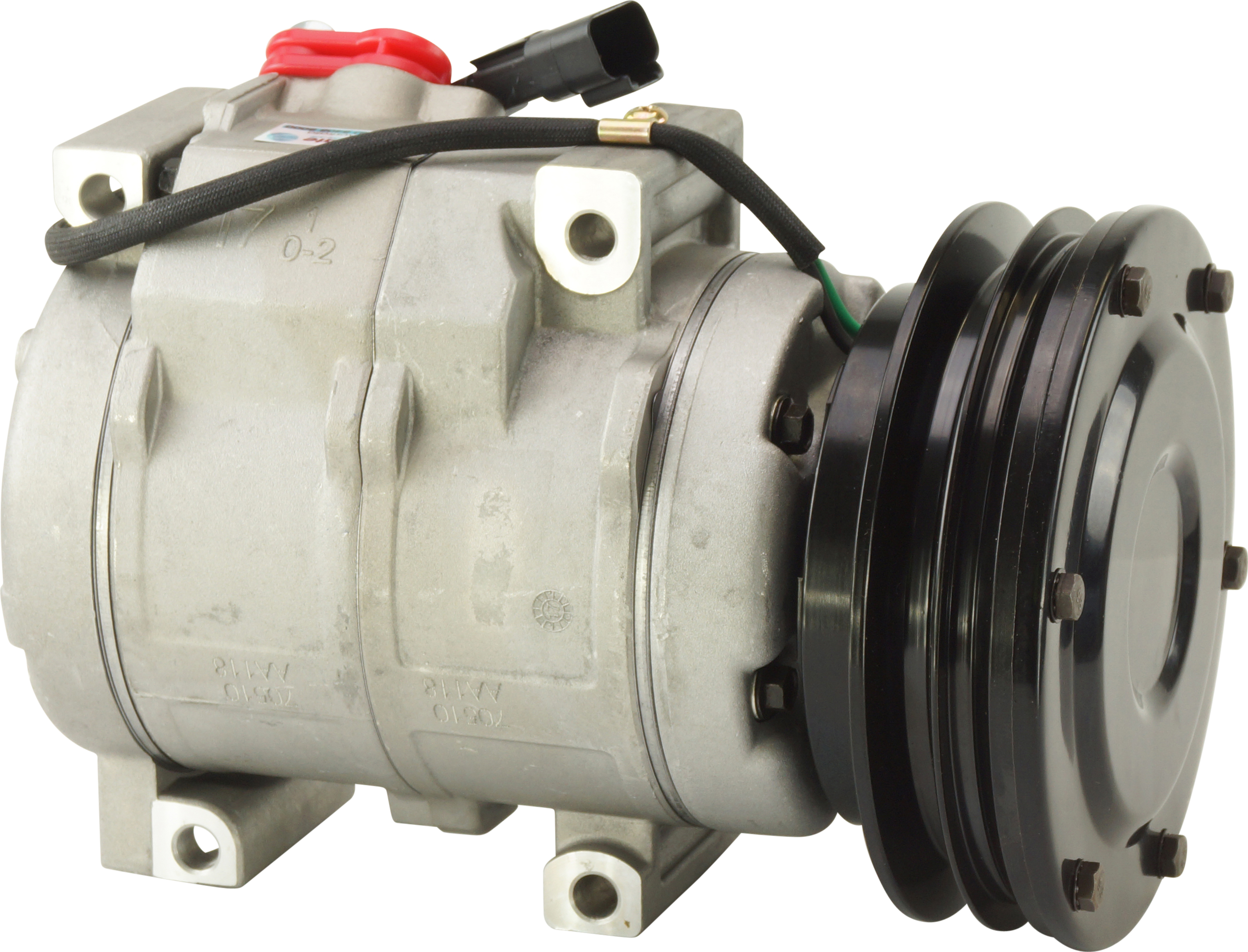 COMPRESSOR, CATERPILLAR, S-SERIES (REPL DENSO), 10S17C, 24V, 1A, DIRECT MOUNT, HEAVY DUTY, WITH DUST