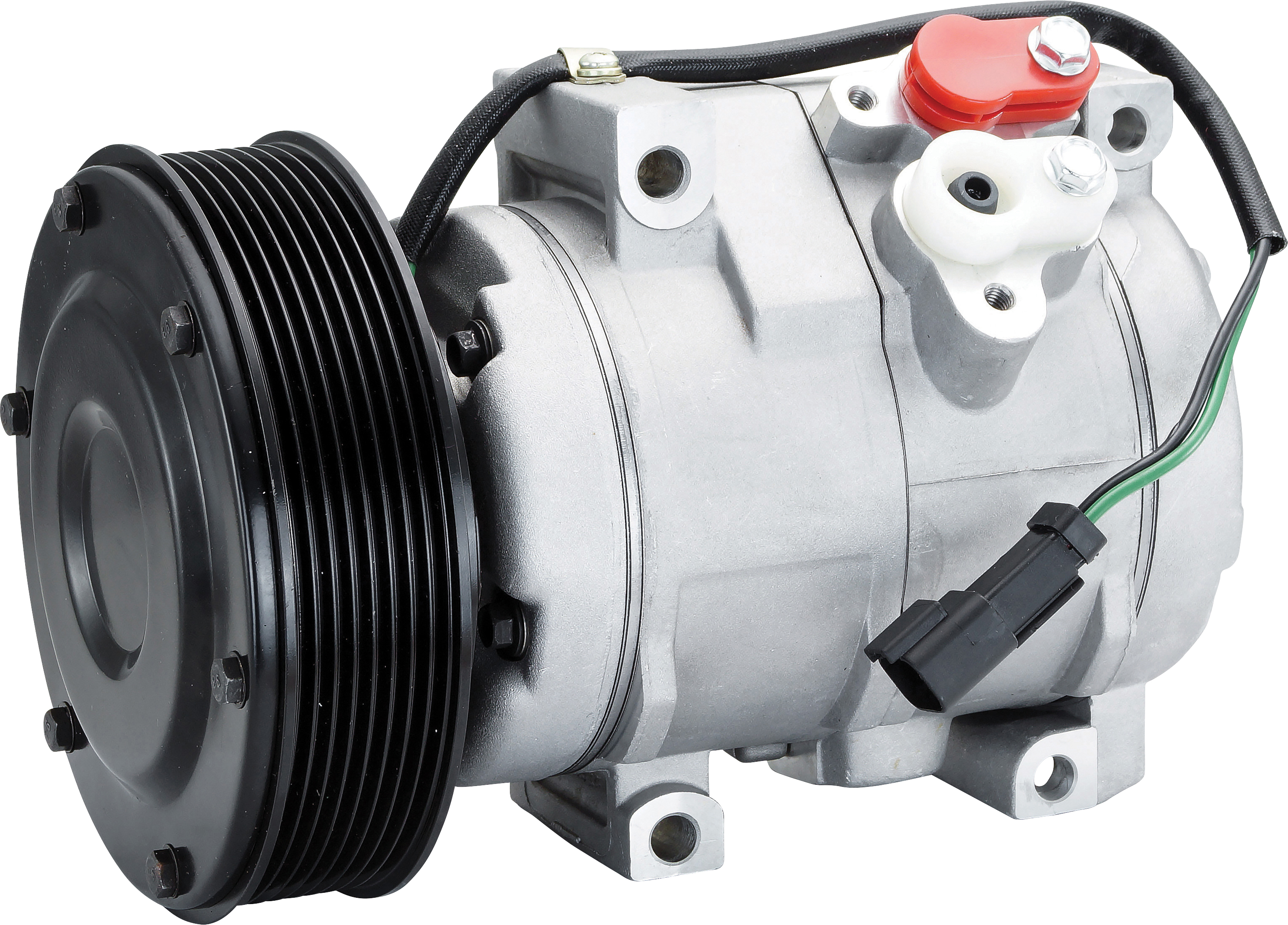 COMPRESSOR, CATERPILLAR, DENSO, 10S17C, 24V, 8PV, 140MM, PAD, DIRECT MOUNT, R134A, WITH DUST COVER