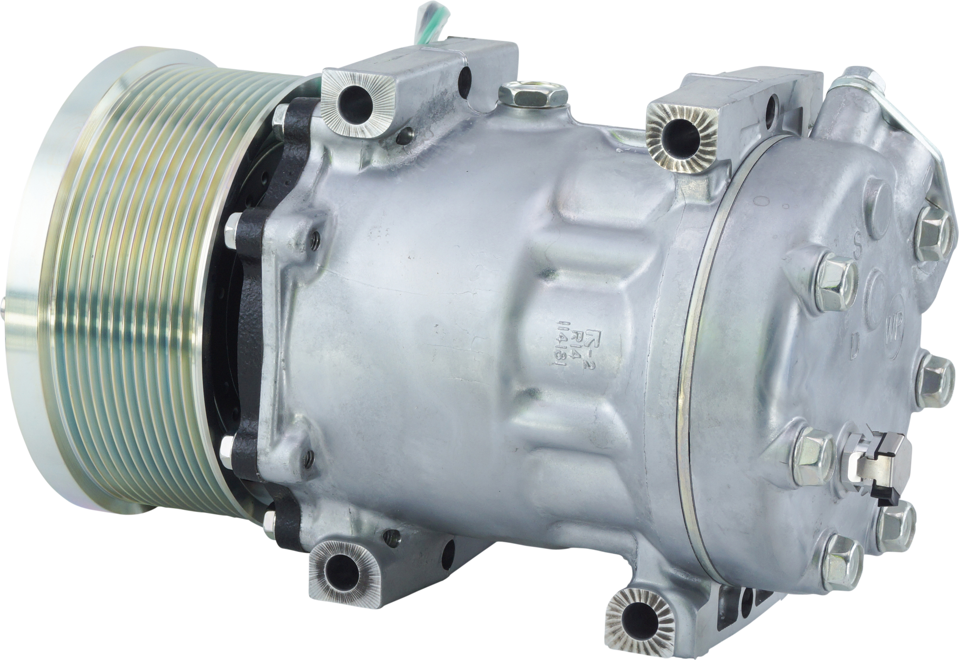 COMPRESSOR, CATERPILLAR, SANDEN, SD7H15 6095, 24V, 12PV, 126MM, REAR PAD, DIRECT MOUNT