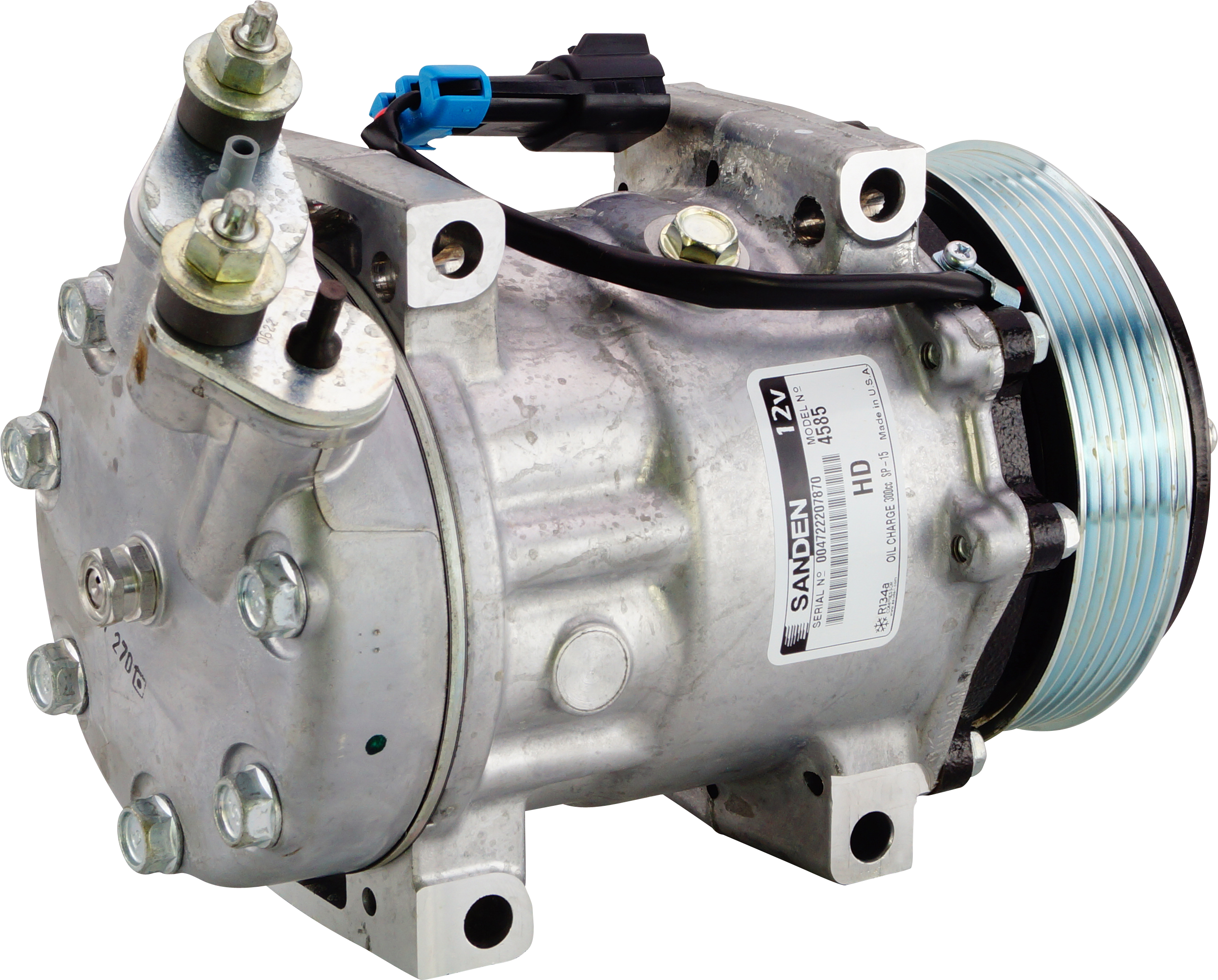 COMPRESSOR, CATERPILLAR TRUCK, SANDEN, SD7H15, 6PV, 119MM, DIRECT MOUNT, HEAVY DUTY, 3863068-C1