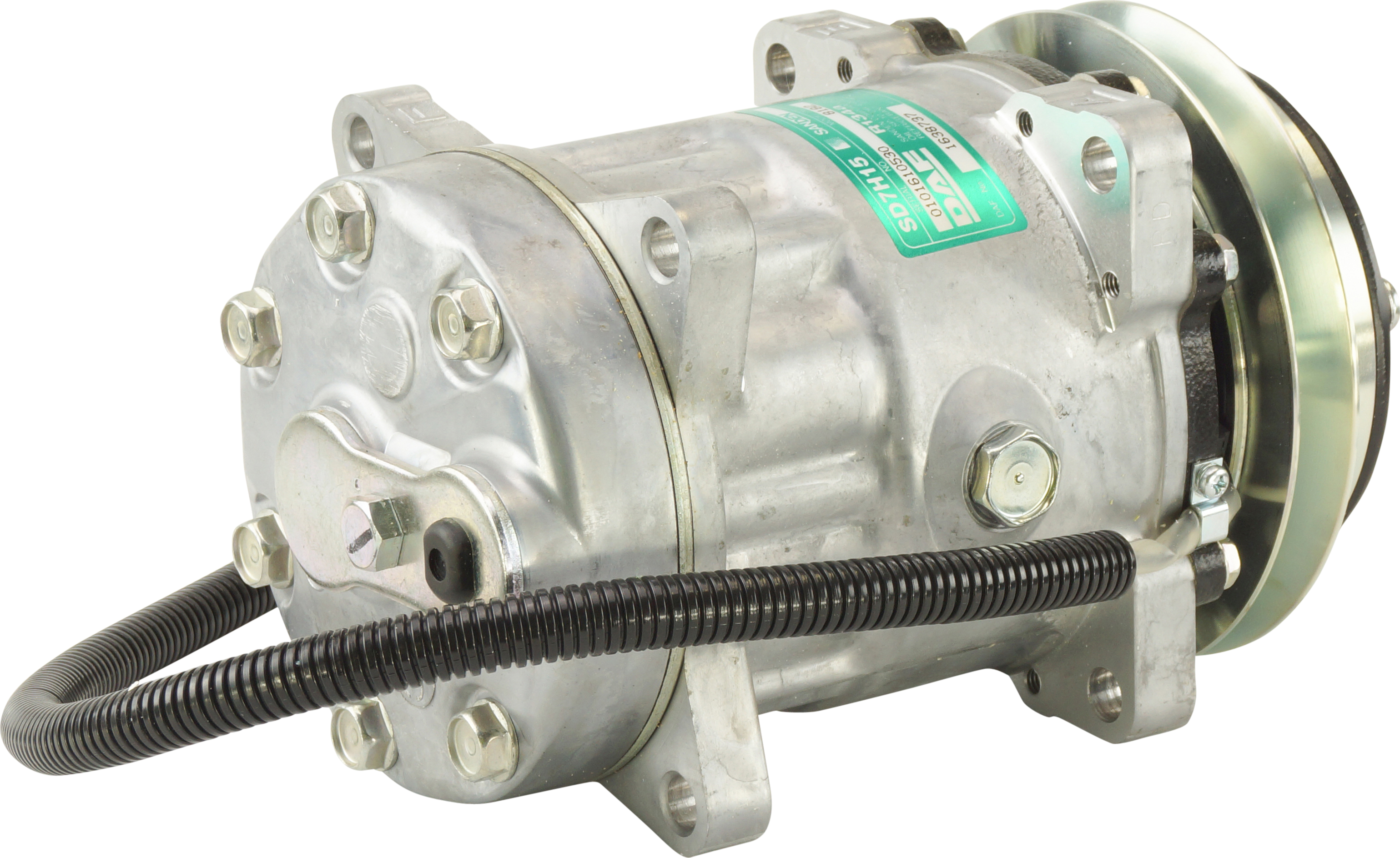 COMPRESSOR, DAF TRUCK CF75, CF85, SANDEN, SD7H15, 24V, 1A, 133MM, REAR PAD, QC HEAD, EAR MOUNT