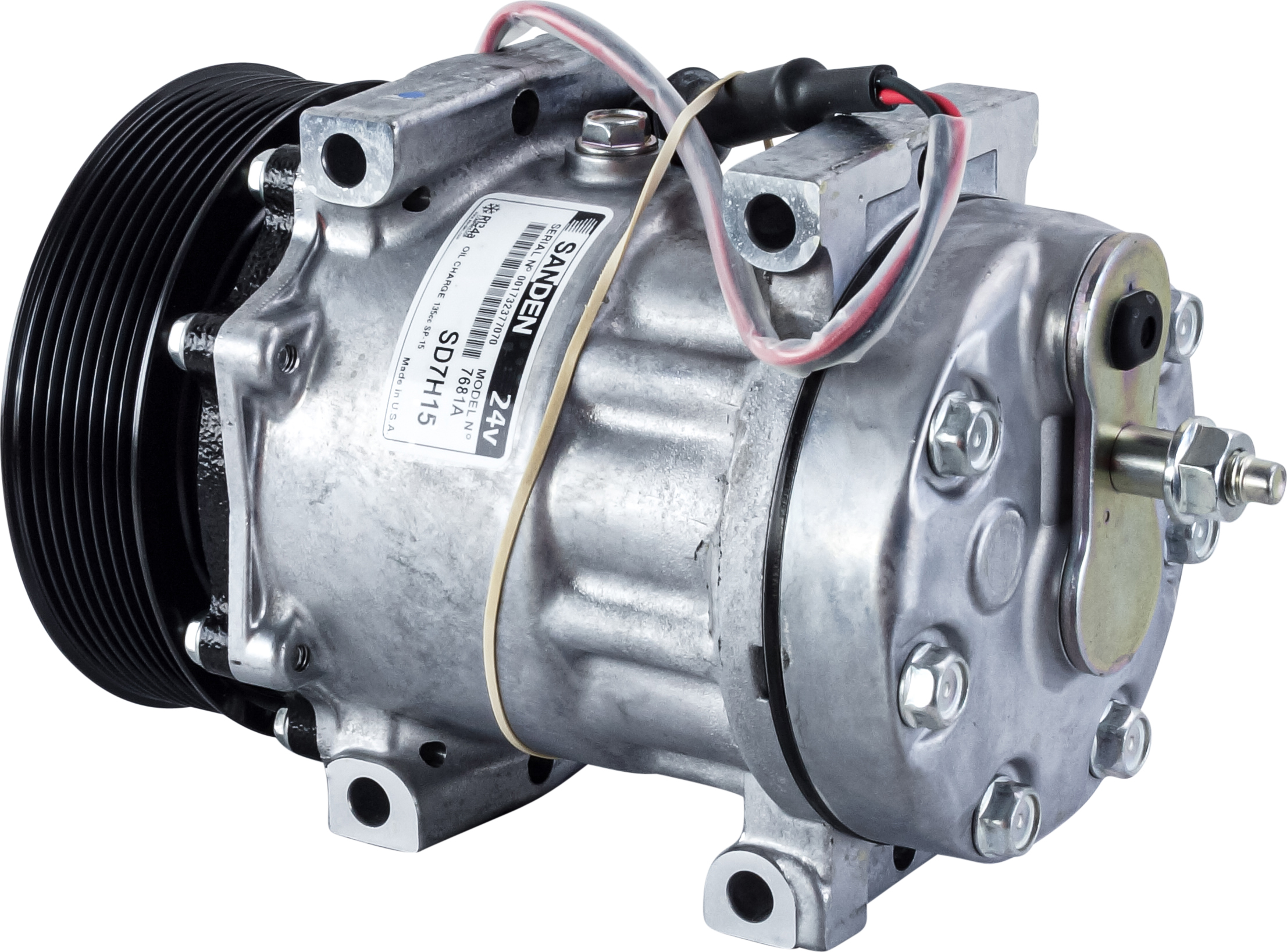 COMPRESSOR, DAF TRUCK XF, 2012-, SANDEN, SD7H15, 24V, 8PV, 132MM, REAR GM PAD, QC HEAD, DIRECT MOUNT