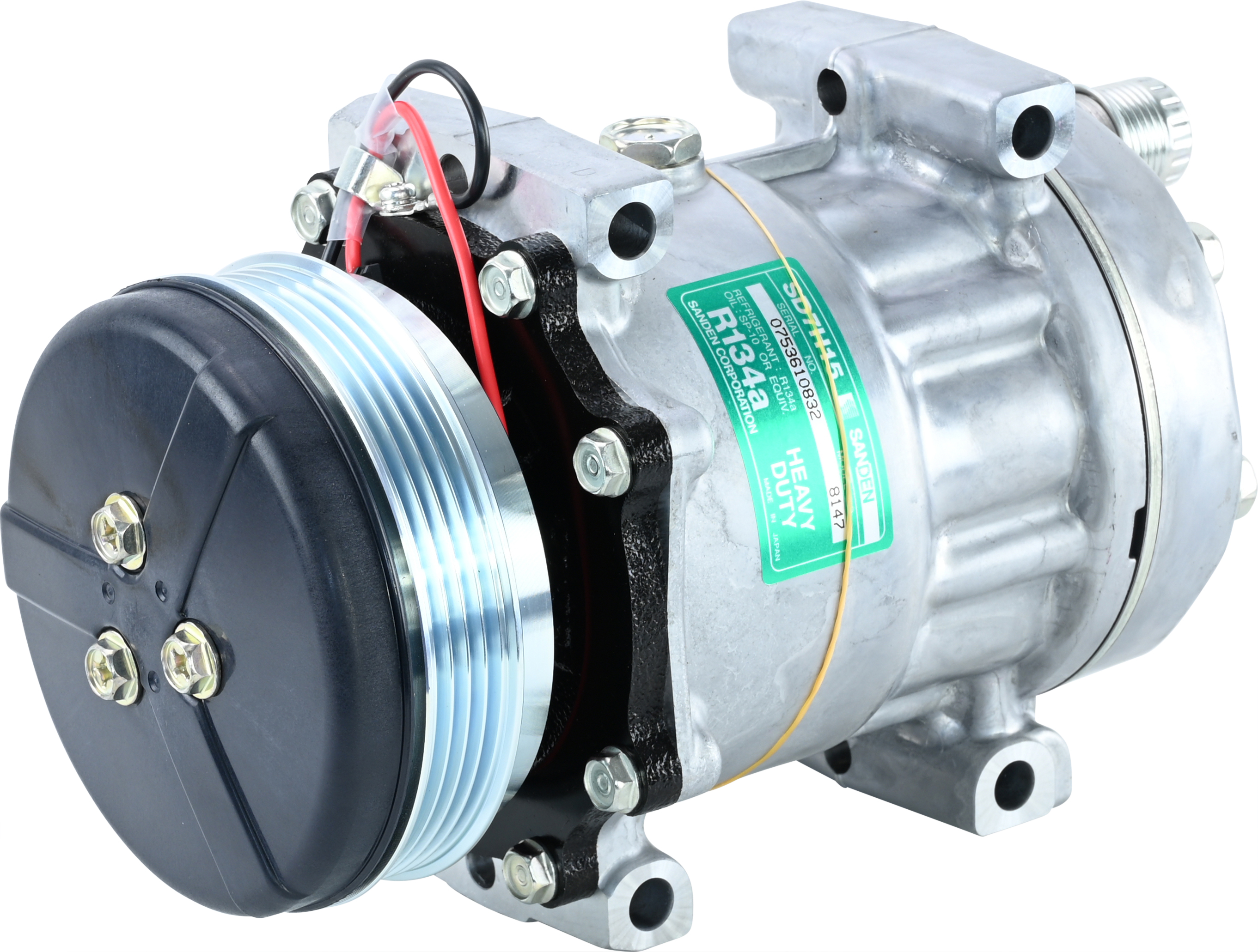 COMPRESSOR, CASE FARMALL, JX, JXU, QUANTUM, NEW HOLLAND T4050F, SANDEN, SD7H15, 12V, 4PV, REAR O-RIN