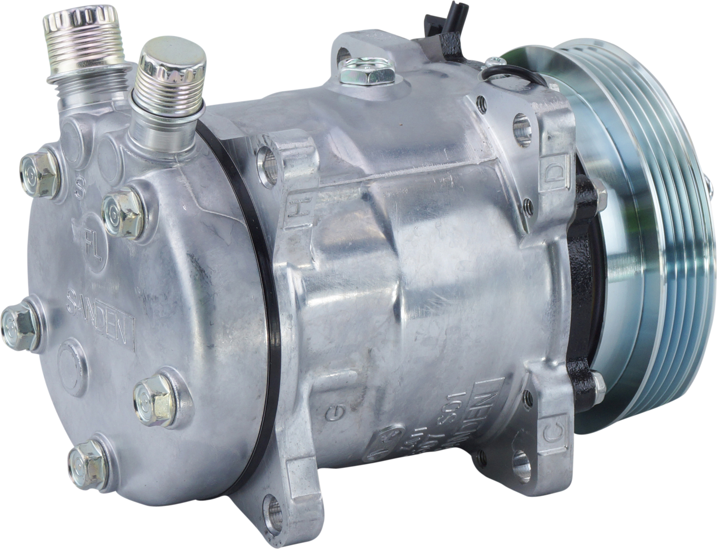 COMPRESSOR, CASE SKIDSTEER 420-465, 420CT-450CT SERIES-3, SANDEN, SD5H11 S6361, 12V 4PV 119MM, EAR M