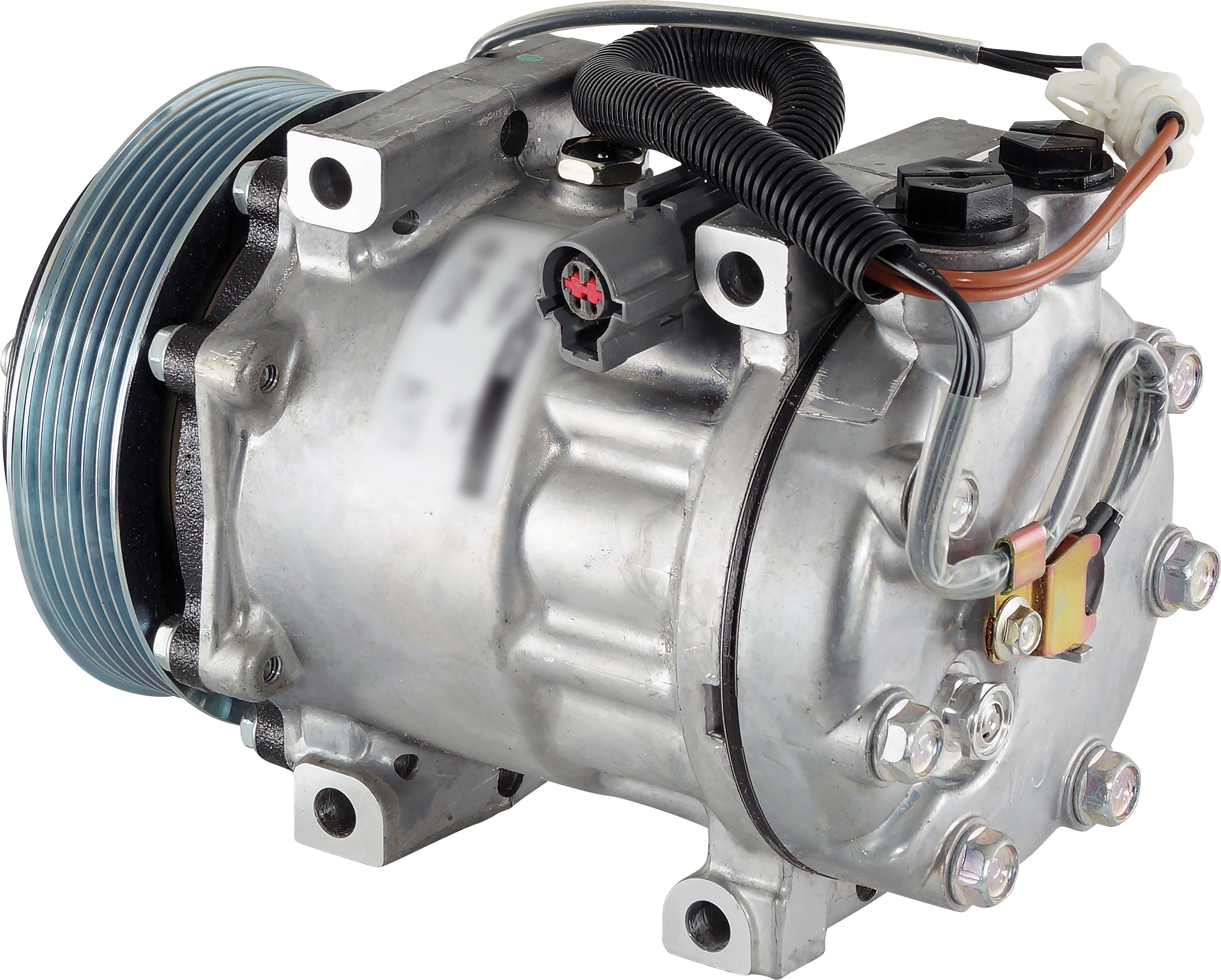 COMPRESSOR, FORD STERLING TRUCK, SANDEN, 12V, 6V, 125MM, WJ HEAD, PULLEY, SK114810