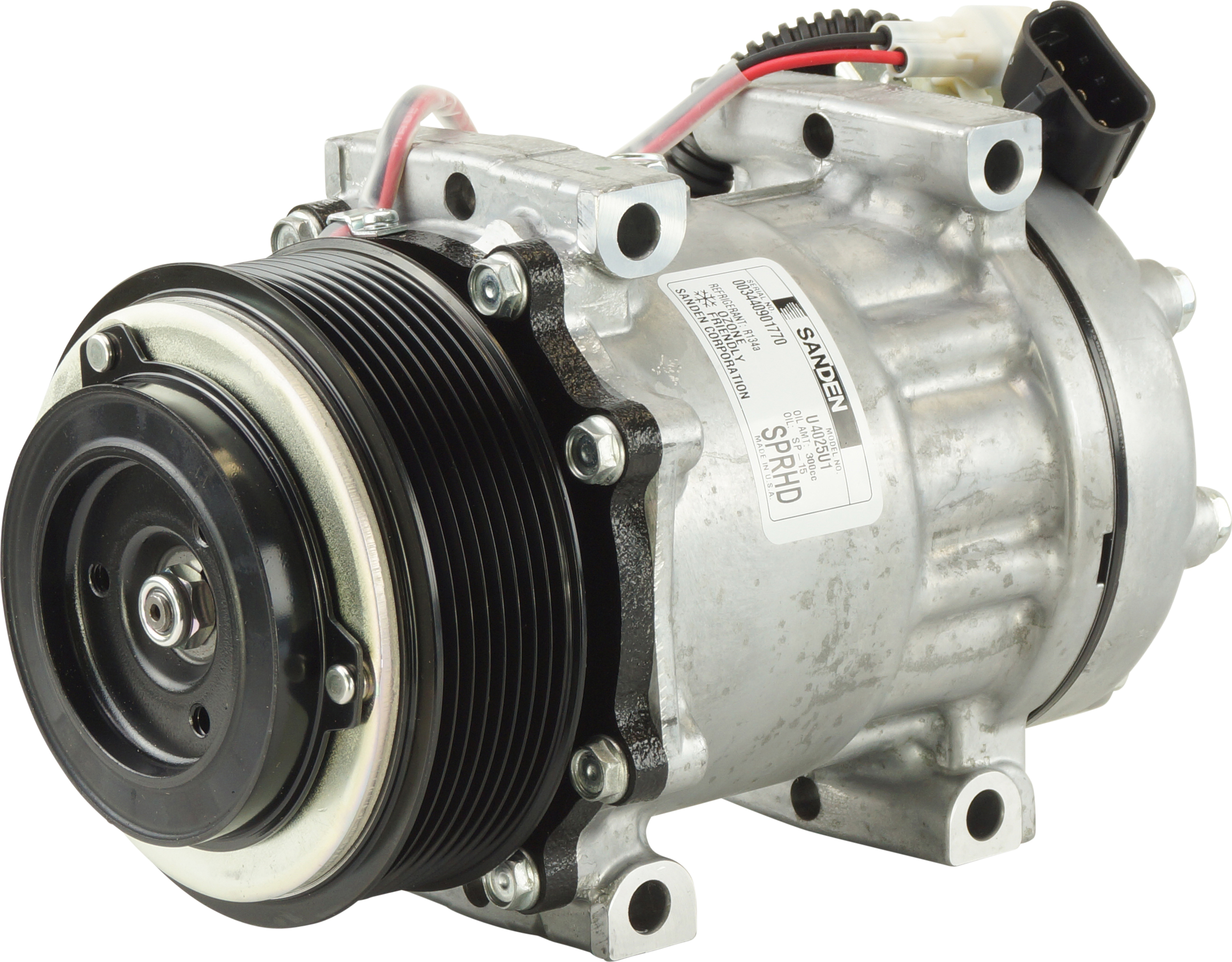 COMPRESSOR, FREIGHTLINER, FORD STERLING, SANDEN, SD7H15HD 4025, 12V, 8PV, 119MM, DIRECT MOUNT, VERT