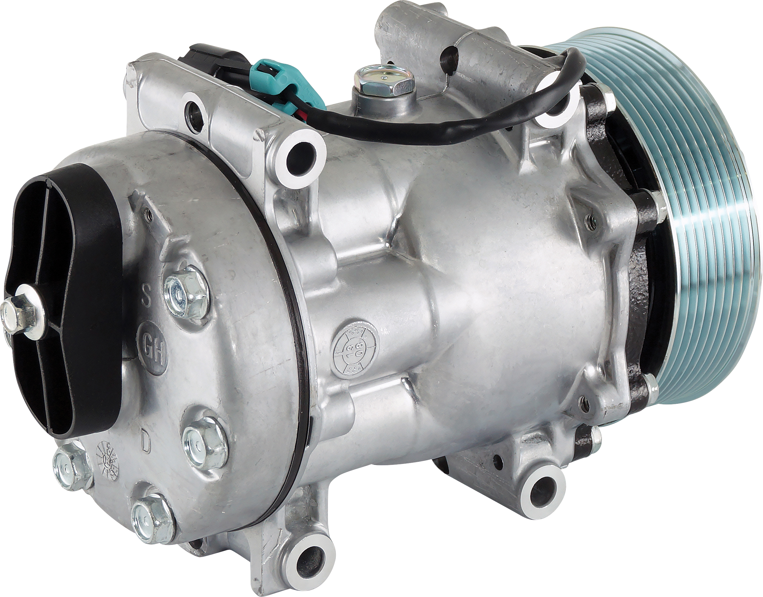 COMPRESSOR, FREIGHTLINER, SANDEN, SD7H15 4485, 12V, 8PV, 119MM, PAD, GH HEAD, DIRECT MOUNT