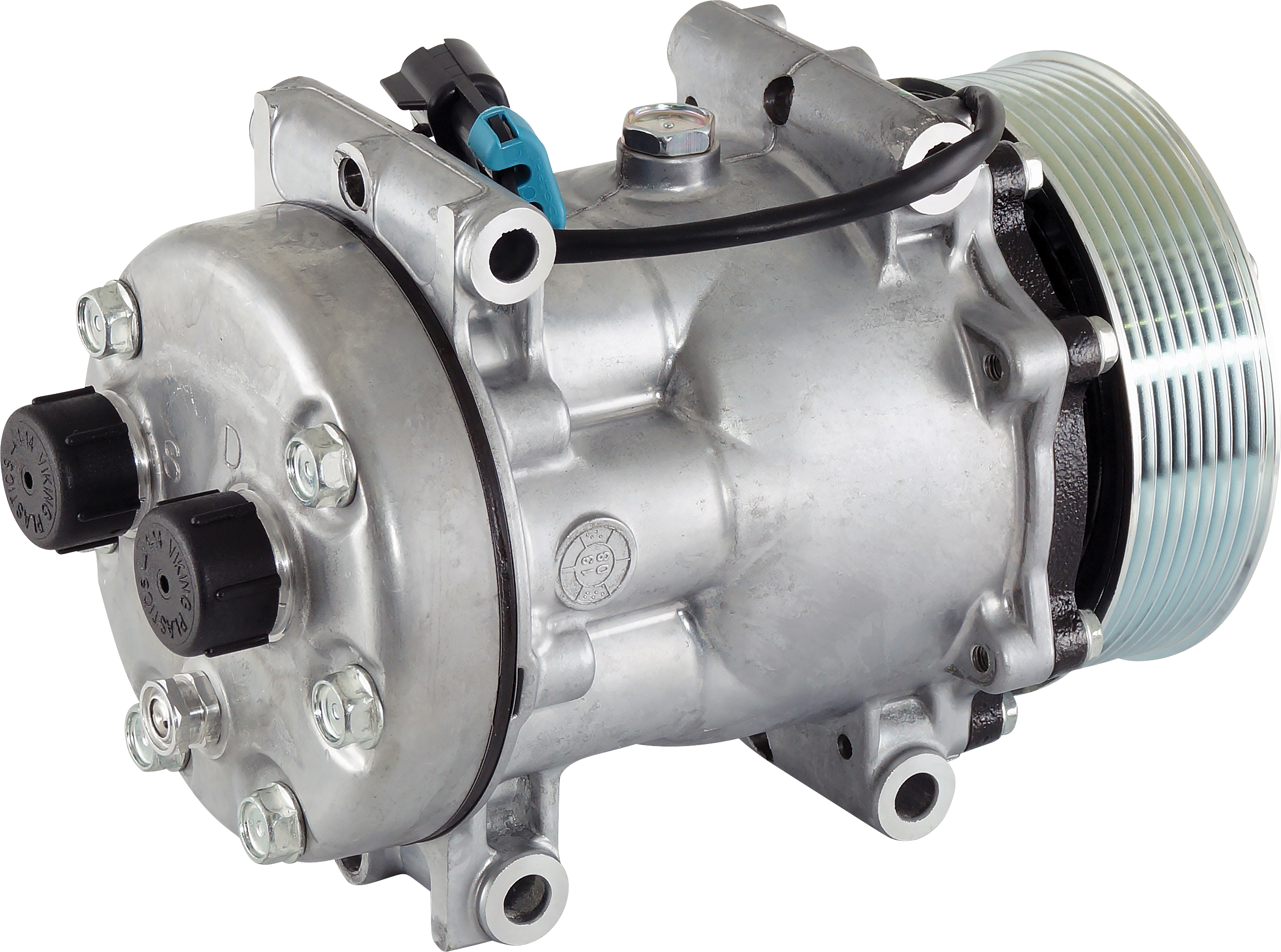 COMPRESSOR, FREIGHTLINER, STERLING, SANDEN, SD7H15, 12V, 8PV, 119MM, HORZ TUBE-O, DIRECT MOUNT