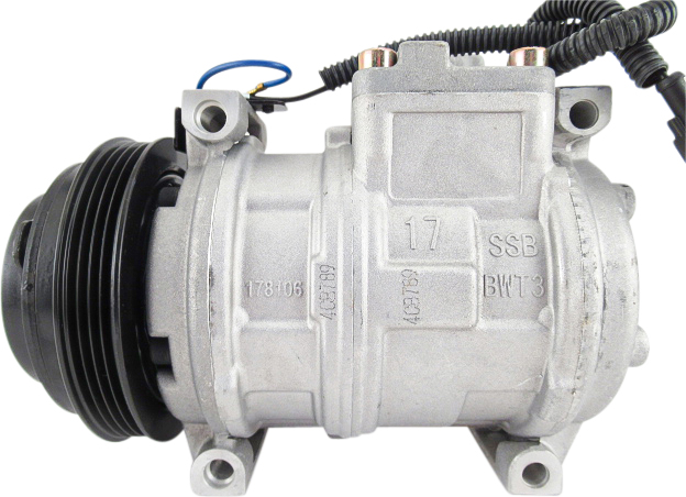 COMPRESSOR, IVECO TRUCK, EUROTECH, EUROTRAKKER, STRALIS, TRAKKER 1998-06, DENSO, 10PA17C, 24V, 4PV 1