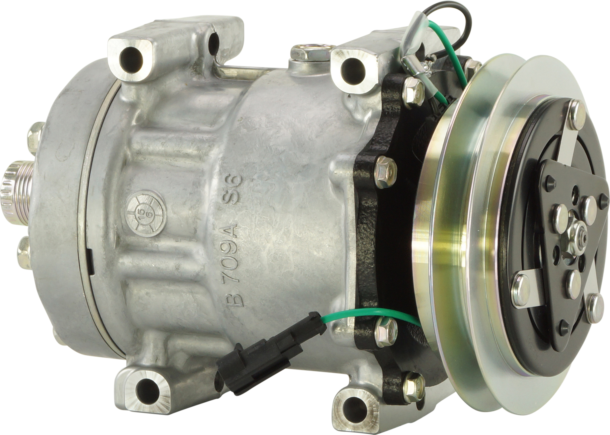 COMPRESSOR, IVECO TRUCK ML850, SANDEN, SD7H15, 24V, 1A, REAR TUBE-O, DIRECT MOUNT