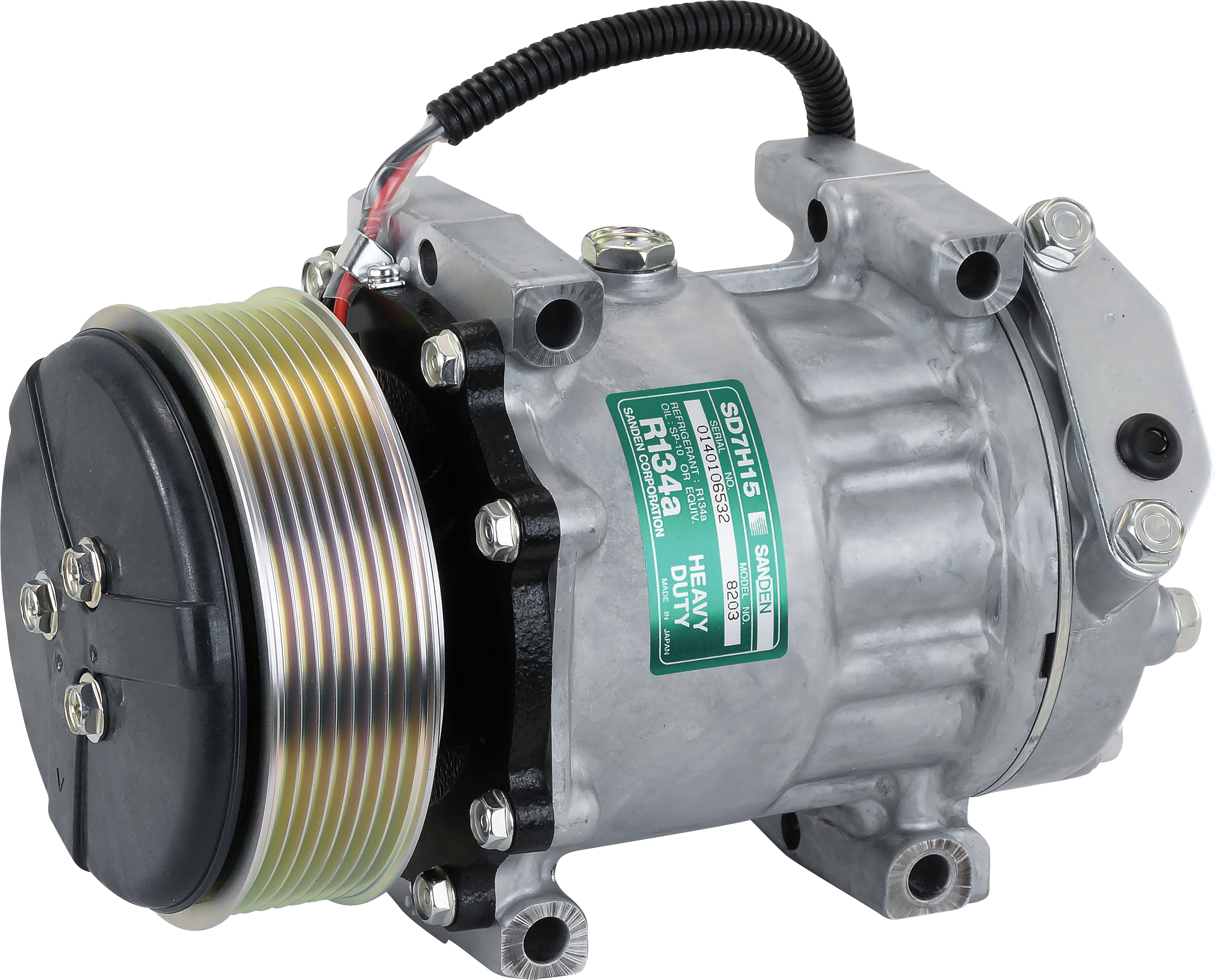 COMPRESSOR, JCB, SANDEN, SD7H15, 12V, 8PV, 120MM, SIDE PAD, R134A
